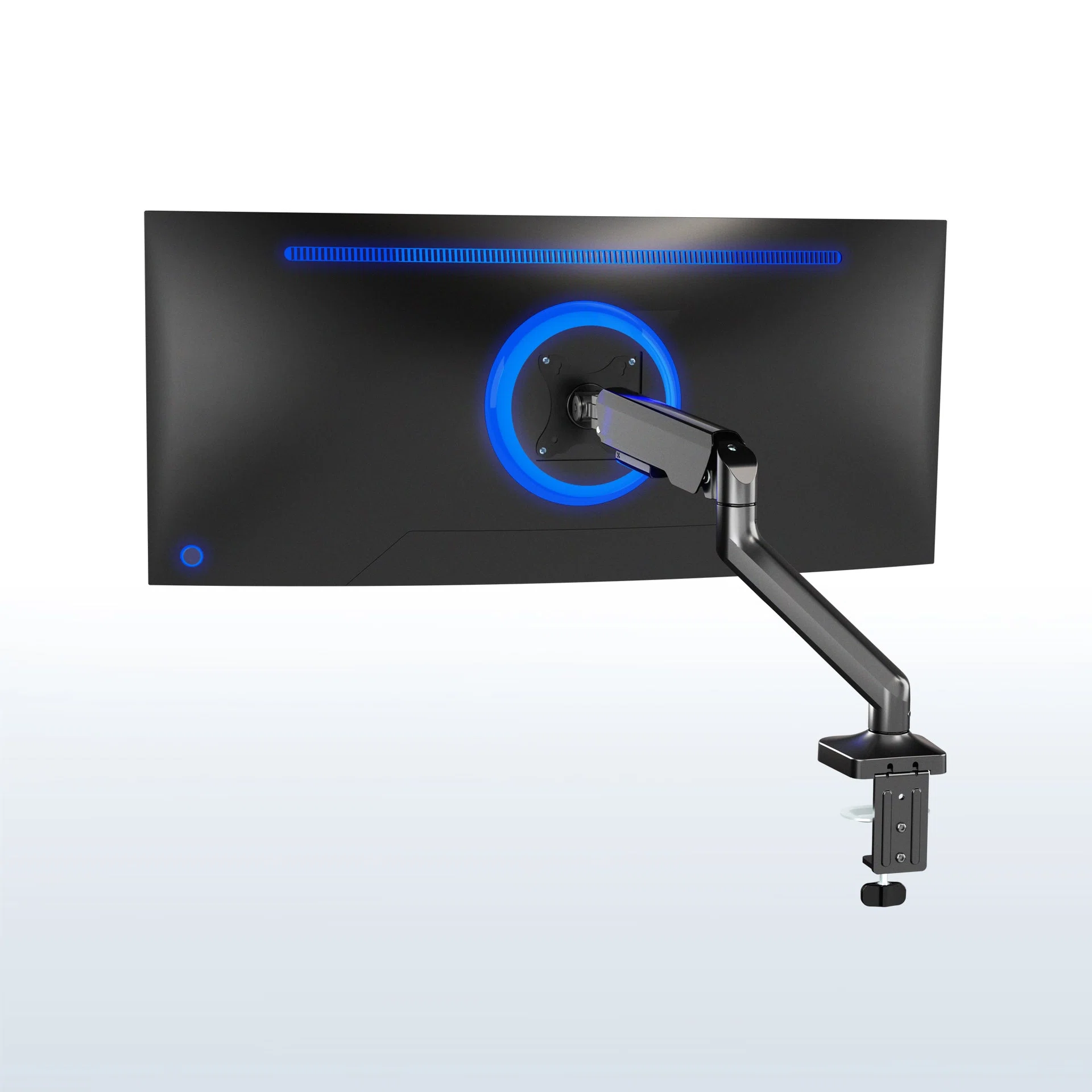 VIVO Pneumatic Arm Single Ultrawide Monitor Desk Mount - Up to 40" Screens — Black — Product view