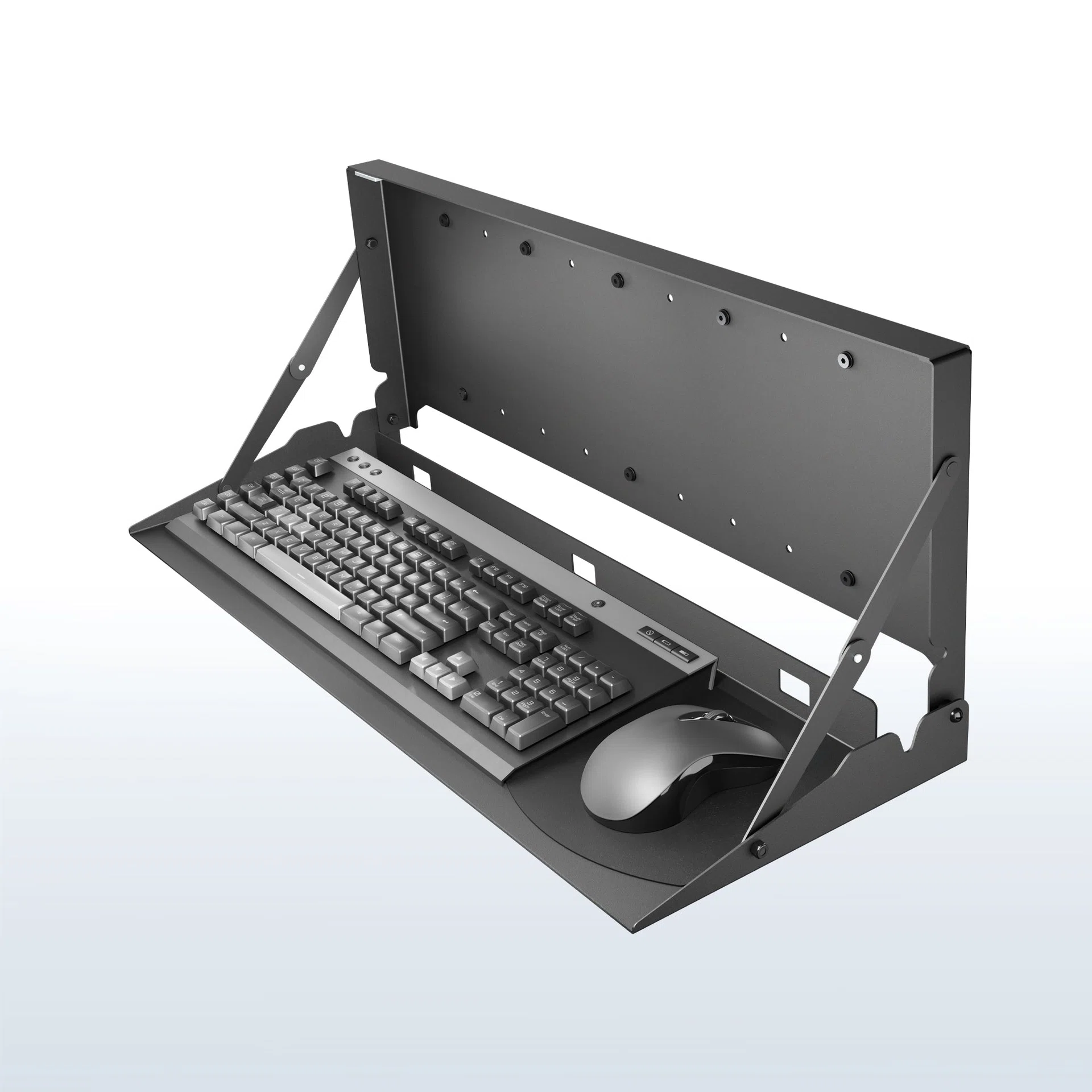 Magnetic Flip Down Keyboard Tray Wall Mount