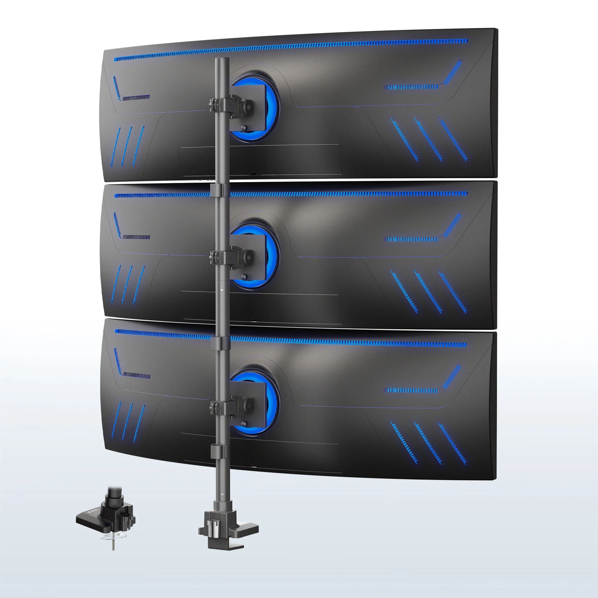 VIVO Triple Ultrawide Vertical Monitor Extra Tall Desk Mount - Up to 49" Screens — Triple Ultrawide Vertical Monitor Extra Tall Desk Mount - Up to 49" Screens — Product view