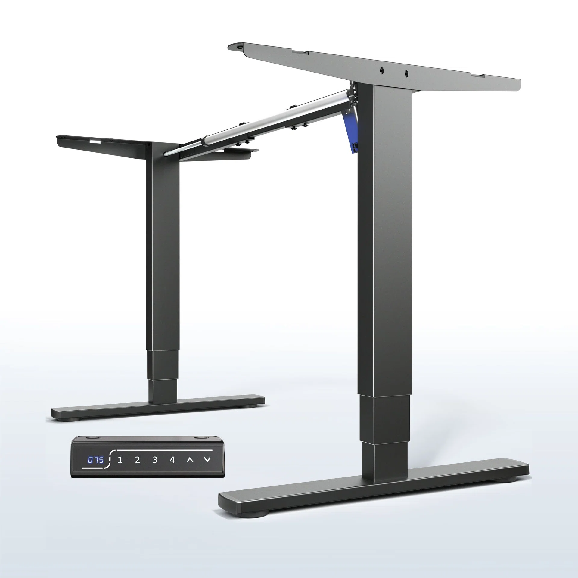 VIVO Electric Single Motor Desk Frame with Touch Screen Memory Controller — Black — Product view