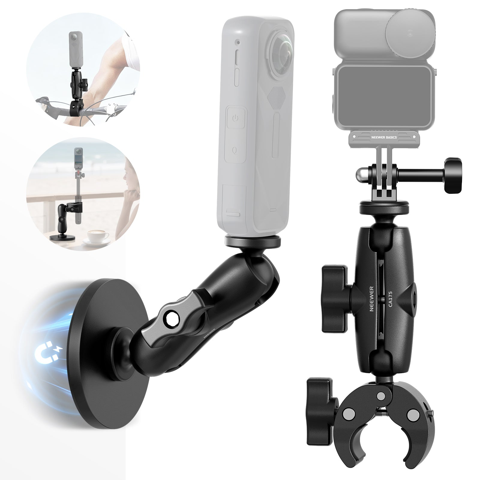 NEEWER CA175 Motorcycle Bicycle Handlebar Car Mount Action Camera Accessories Kit: image 1