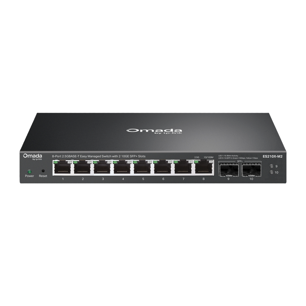 TP-Link Omada 8-Port 2.5G BASE-T Easy Managed Switch with 2 10GE SFP+ Slots, ES210X-M2 — Product view