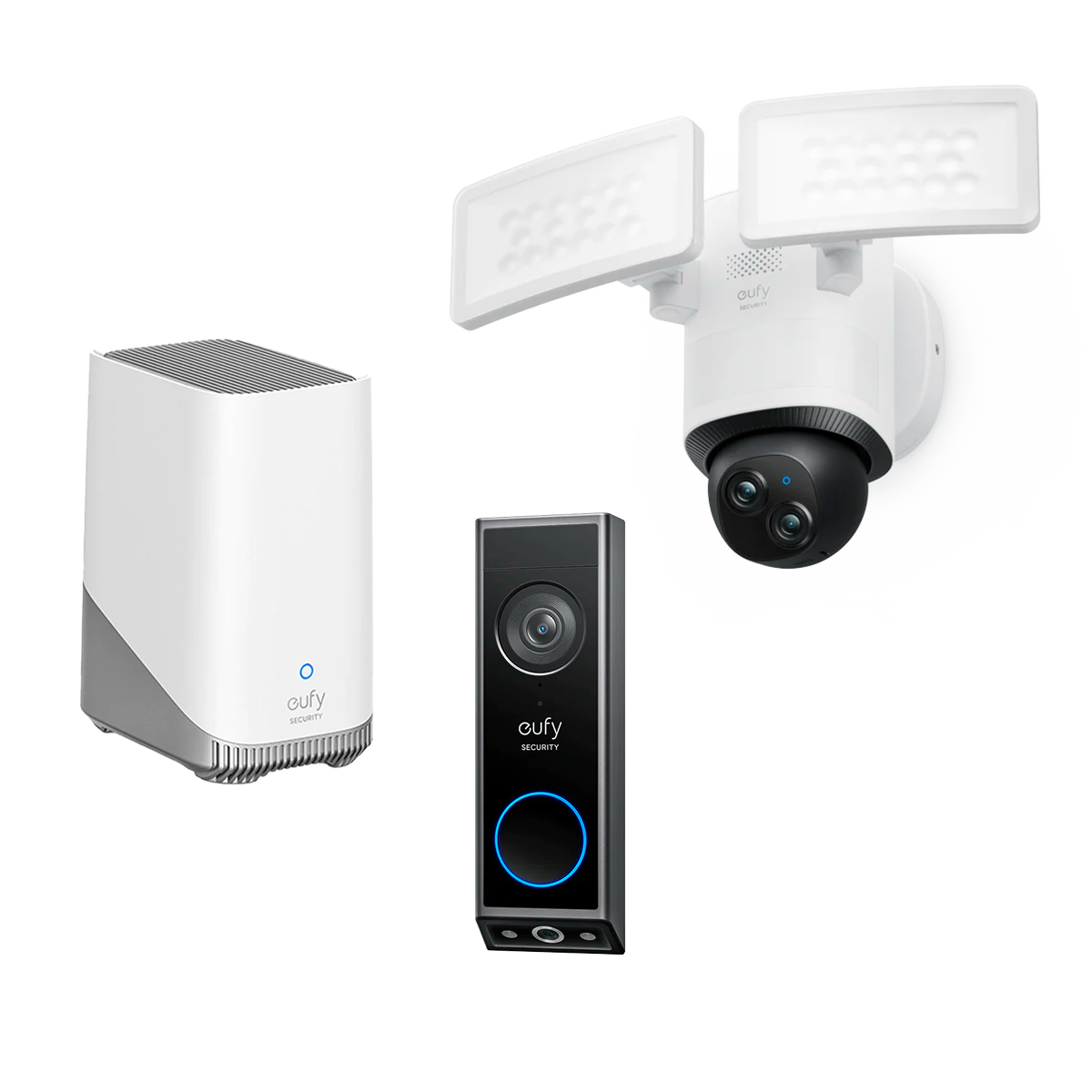 Video Doorbell E340 + Floodlight Camera E340 + eufy Homebase™ 3