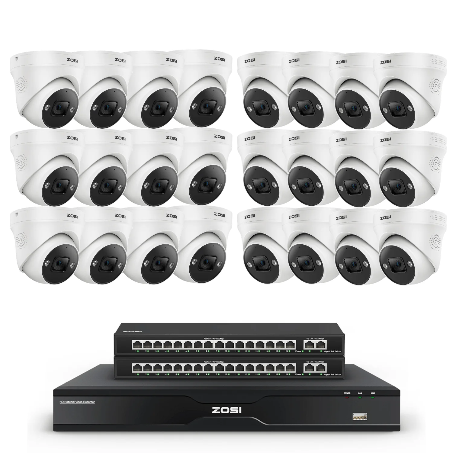 Security systems product — 1NR-328D4-US+1PC-2258HW-US*24+1PS-24G2-US*2