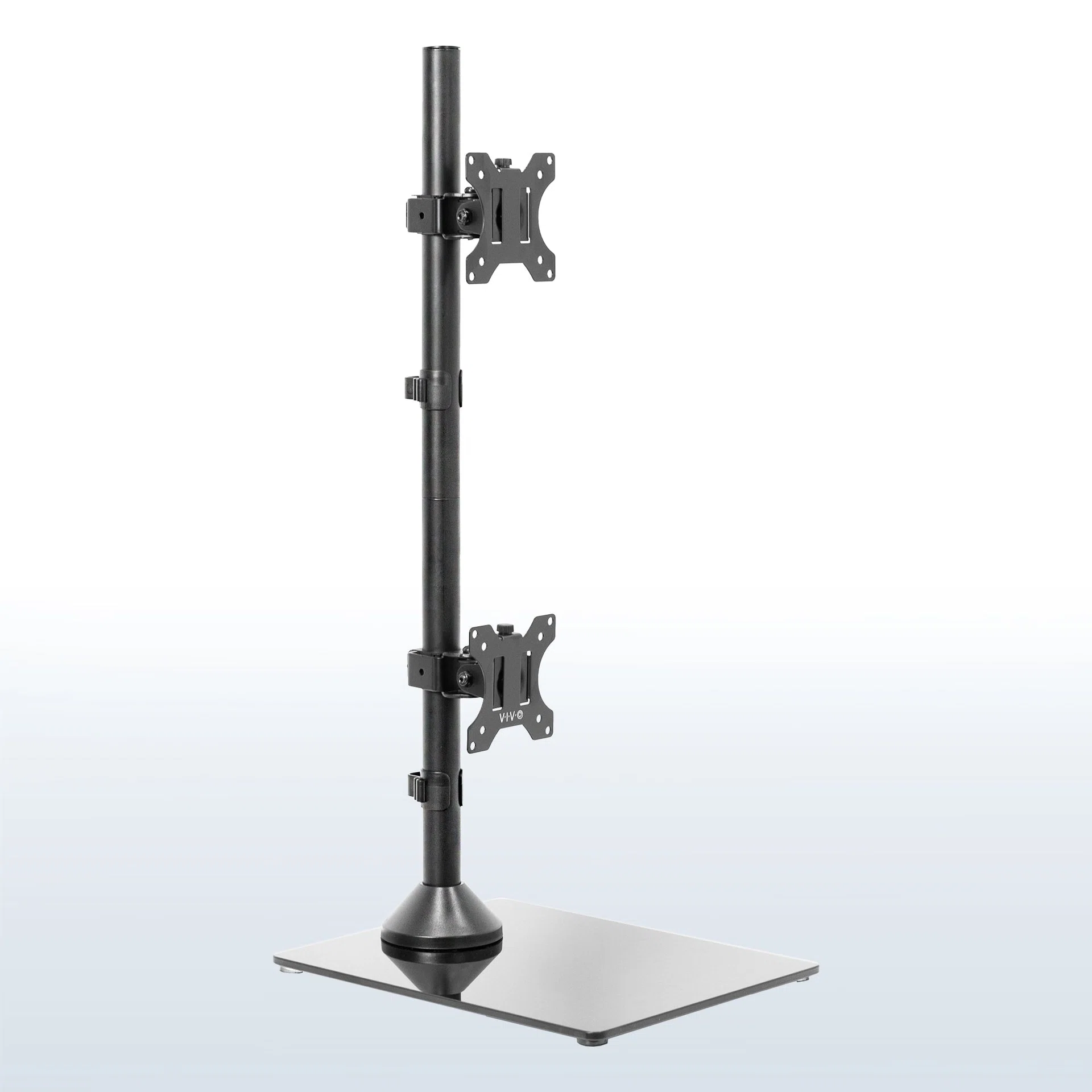 Vertical Dual Monitor Desk Stand with Glass Base - 13” to 34” Screens