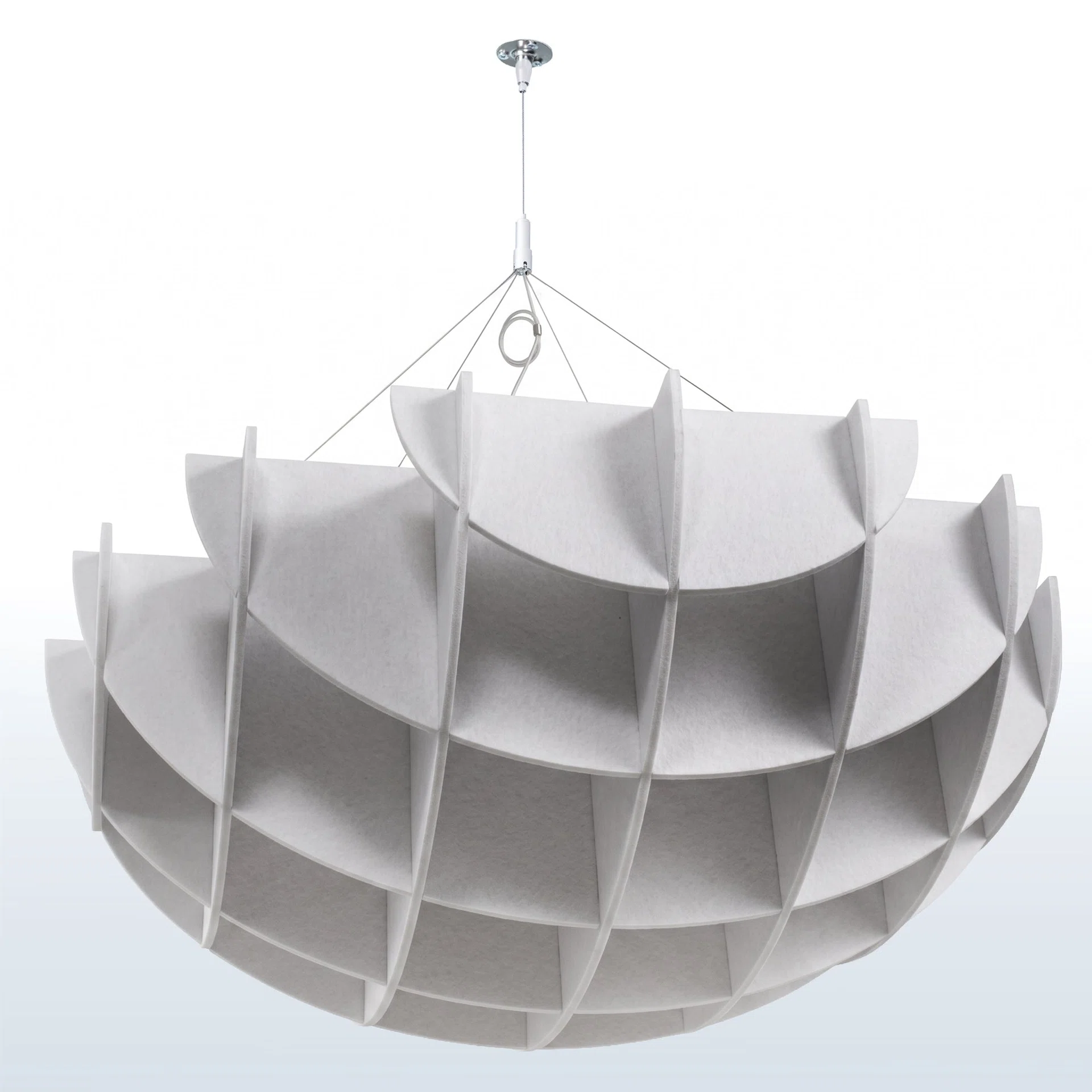VIVO Semi Circle Acoustic Ceiling Panel — Light Gray — Product view
