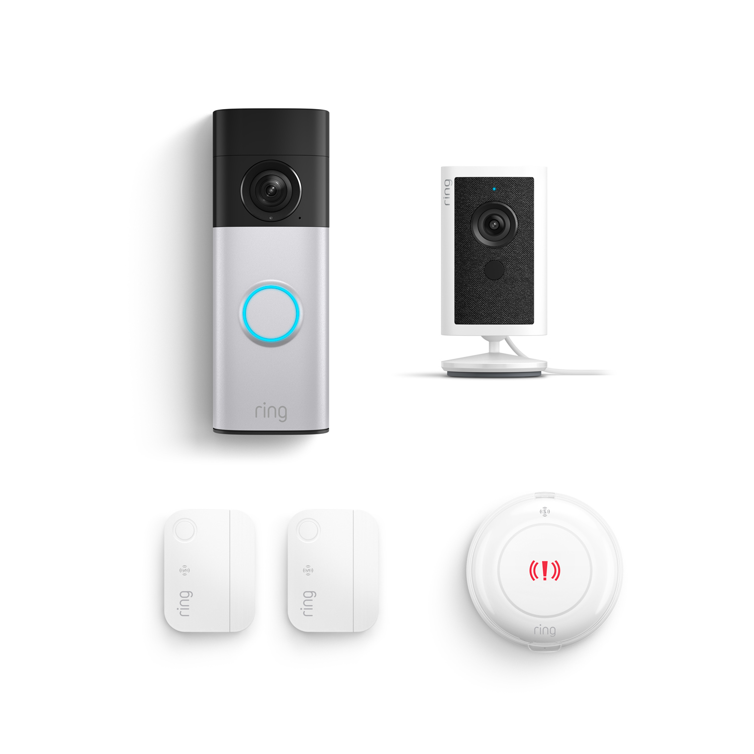 Battery Doorbell 2K Plus + Indoor Cam 4K + 2 Window & Door Sensors + Panic Button