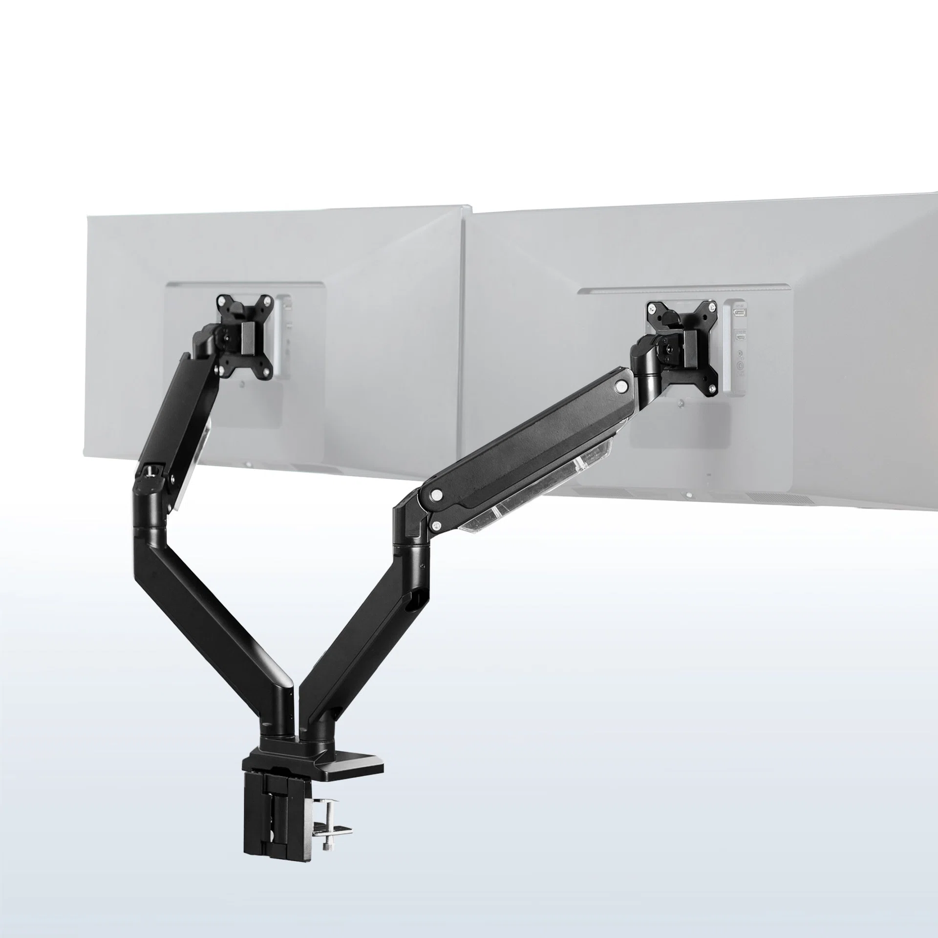 VIVO Pneumatic Arm Dual Ultrawide Monitor Desk Mount - Up to 38" Screens — Pneumatic Arm Dual Ultrawide Monitor Desk Mount - Up to 38" Screens — Product view