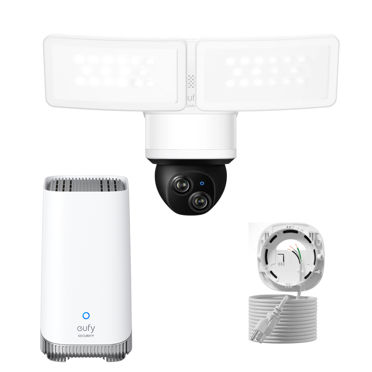 eufy Floodlight Camera E340 with AC Cable + eufy HomeBase™ S380: product detail 1