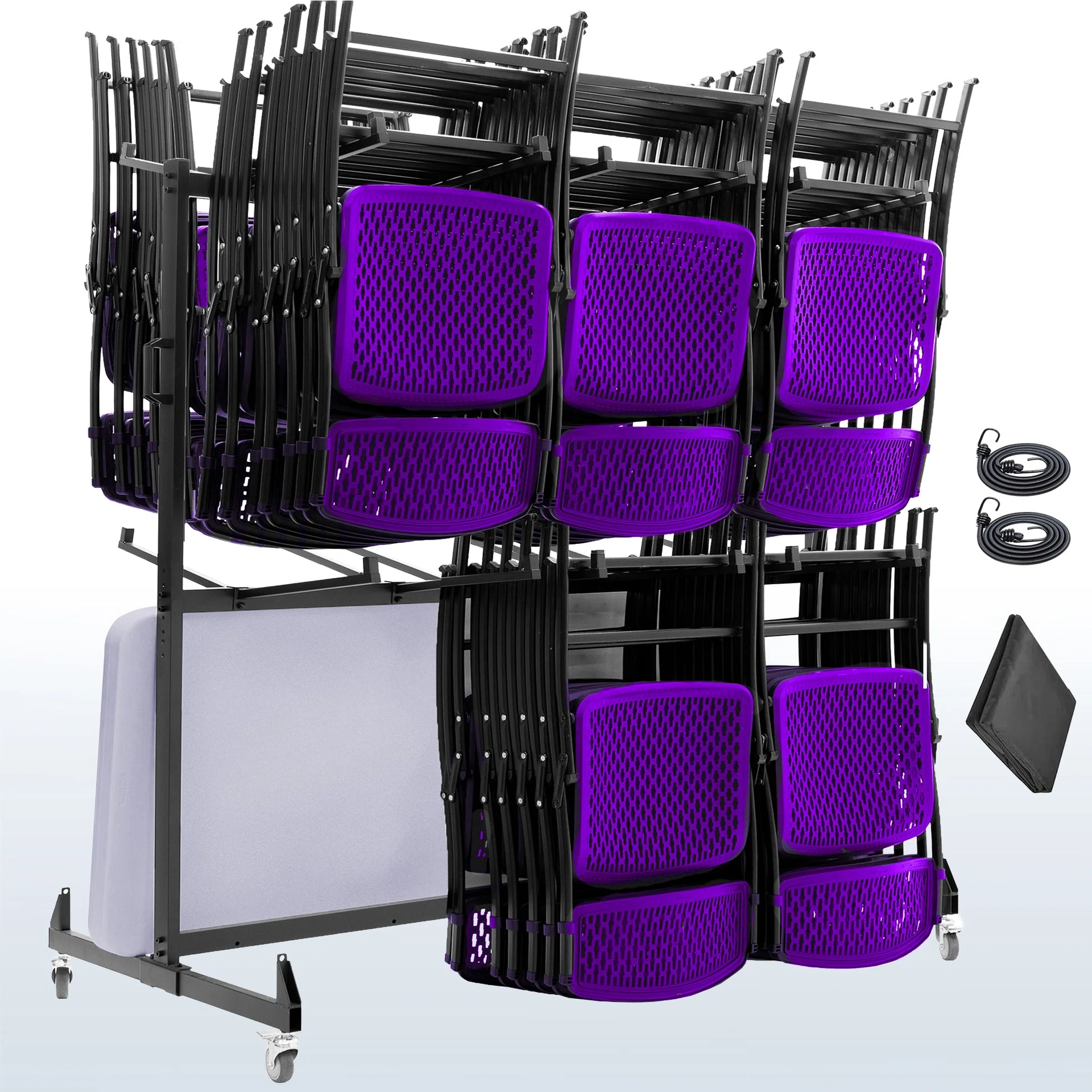 Life Finds by VIVO Folding Table and Chair Cart with Cover