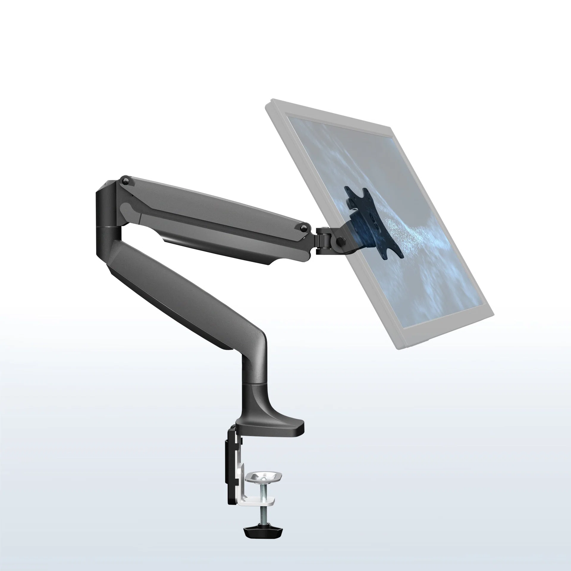 VIVO Pneumatic Arm Single Monitor Desk Mount - 13” to 32" Screens — Black — Product view