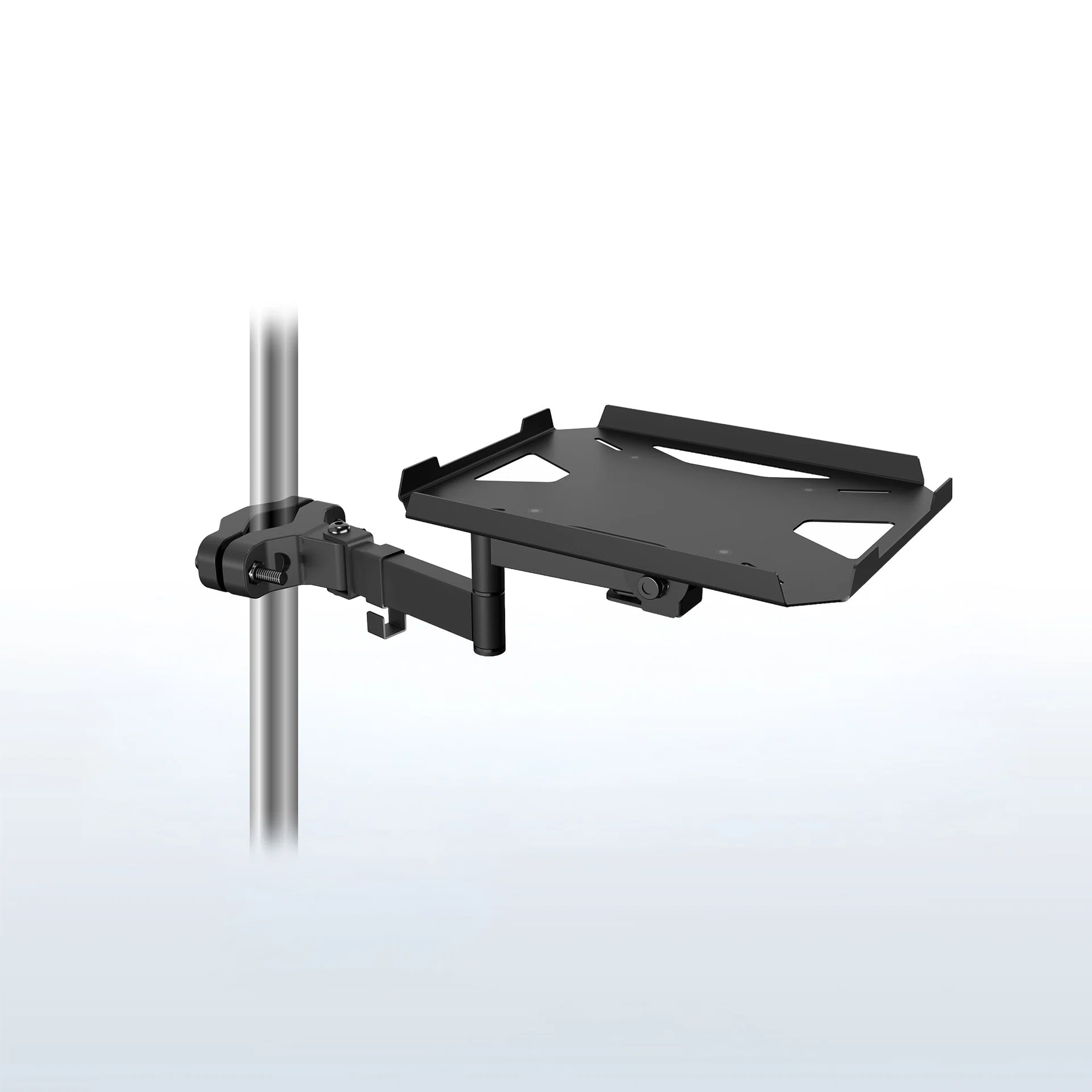 Pole Mount Shelf with Articulating Arm