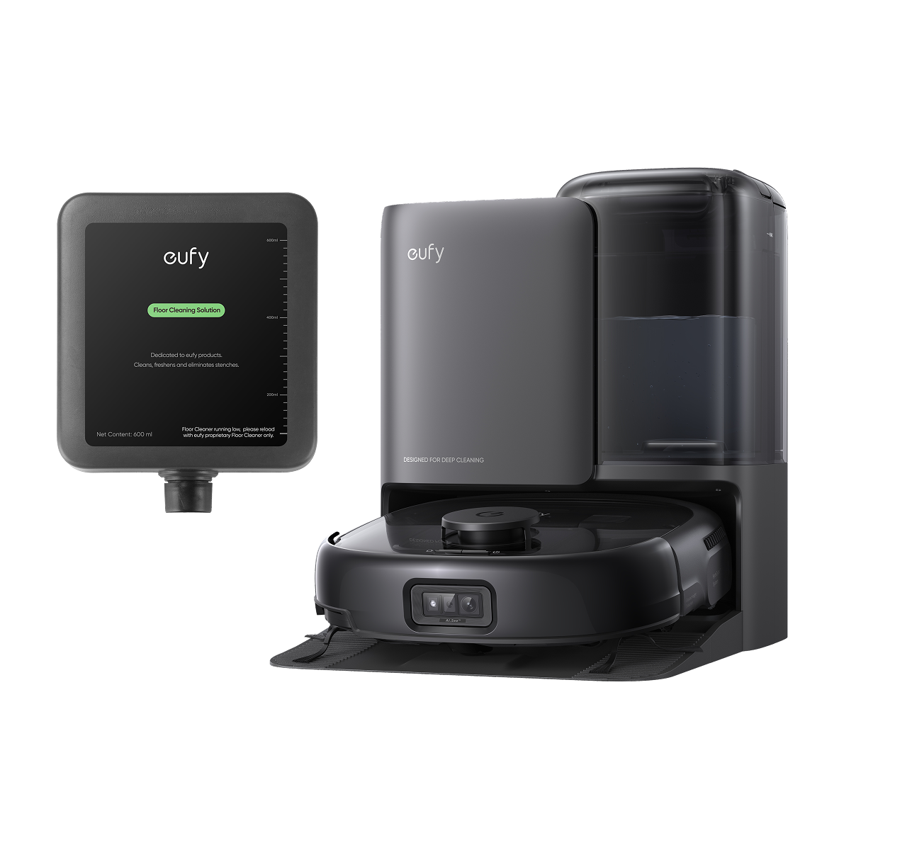 eufy E25 Omni Robot Vacuum Self-Cleaning All-in-One Station + Official Floor Cleaning Solution