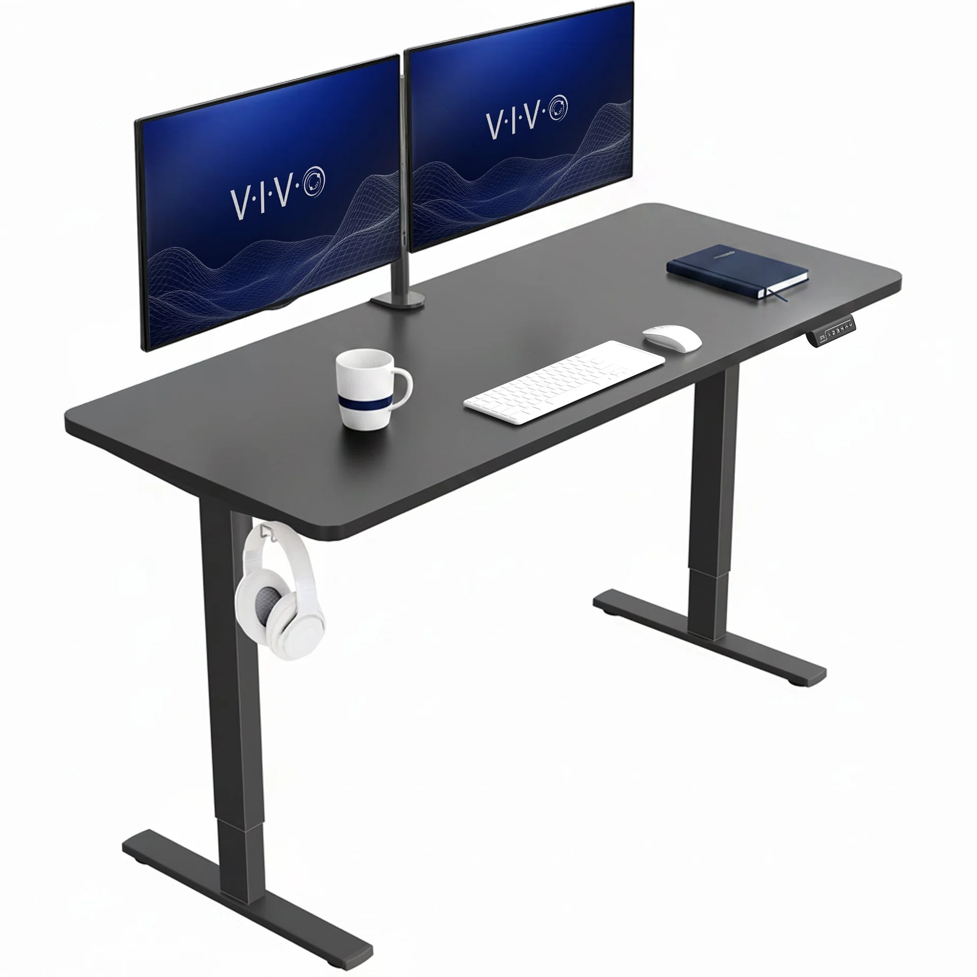 1B Solid Top Series - Single Motor Electric Desk with Push Button Memory Controller