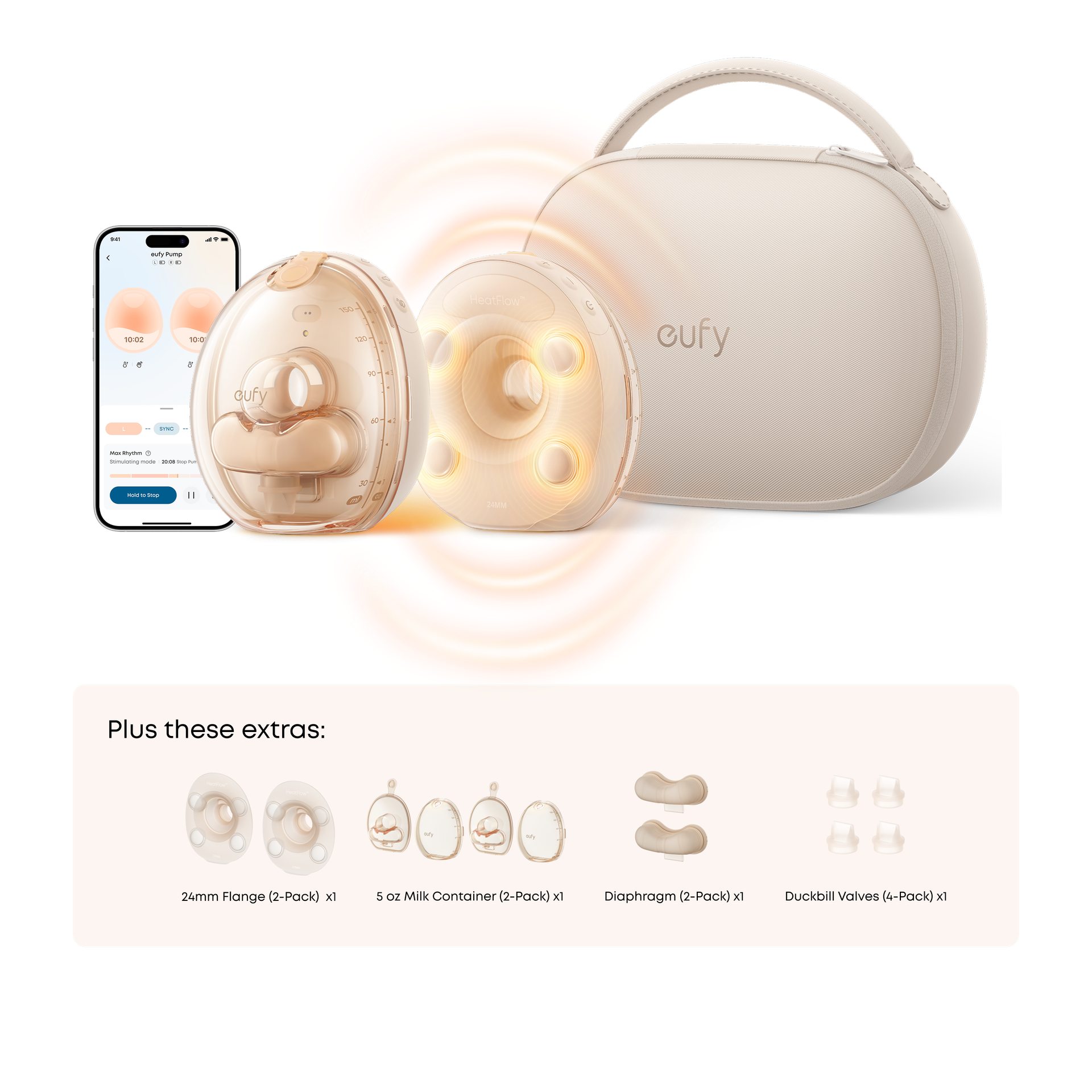 eufy Wearable Breast Pump S2 Pro Essential Kit (5 oz Milk Container+ 24 mm Flange )
