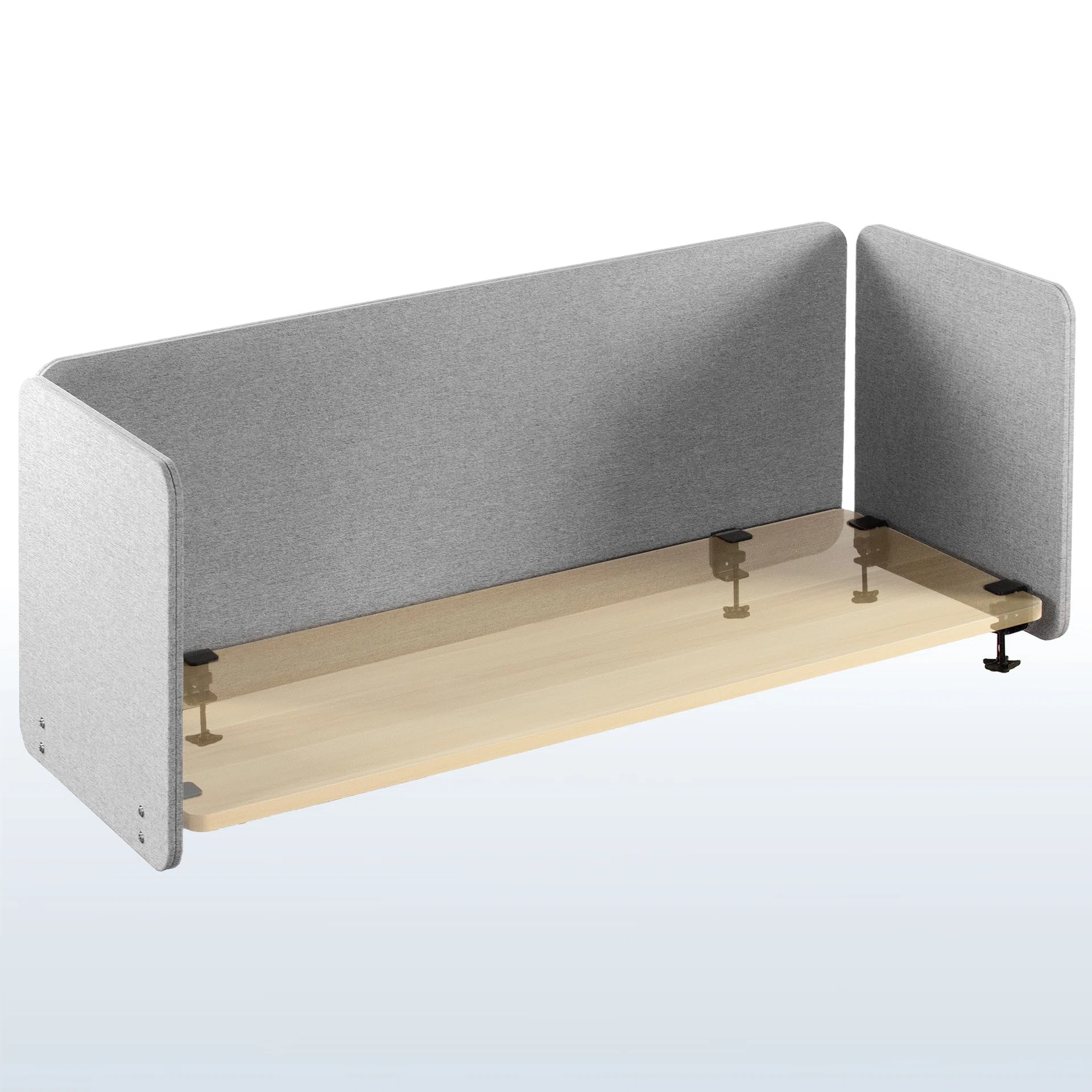 VIVO Full Privacy Panel Clamp-on Kit for 60" x 24" Desk — Gray — Product view