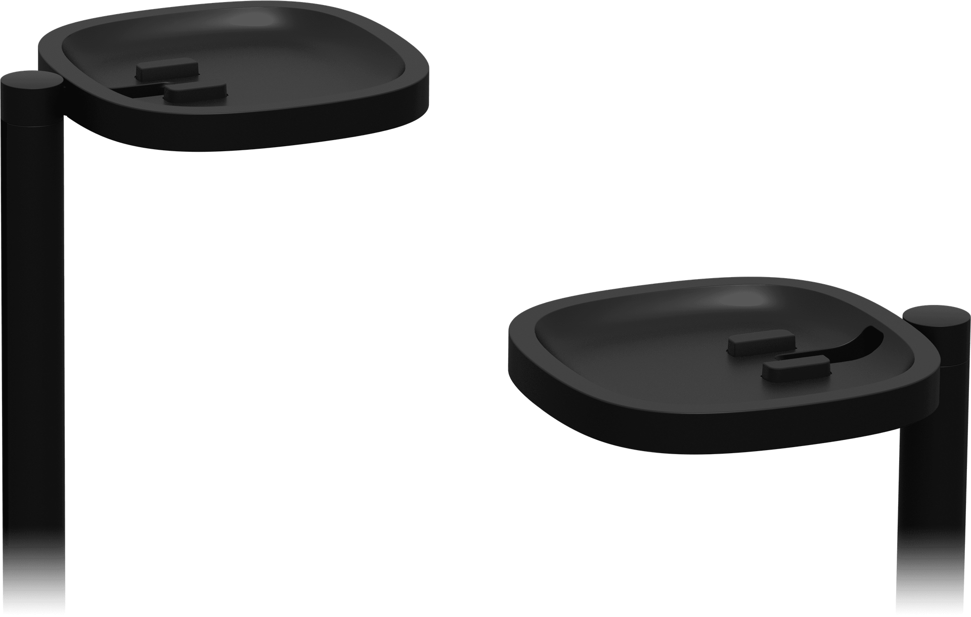 Stand detail empty top pair black (mount/stand/shelf only; demonstration speaker not included)