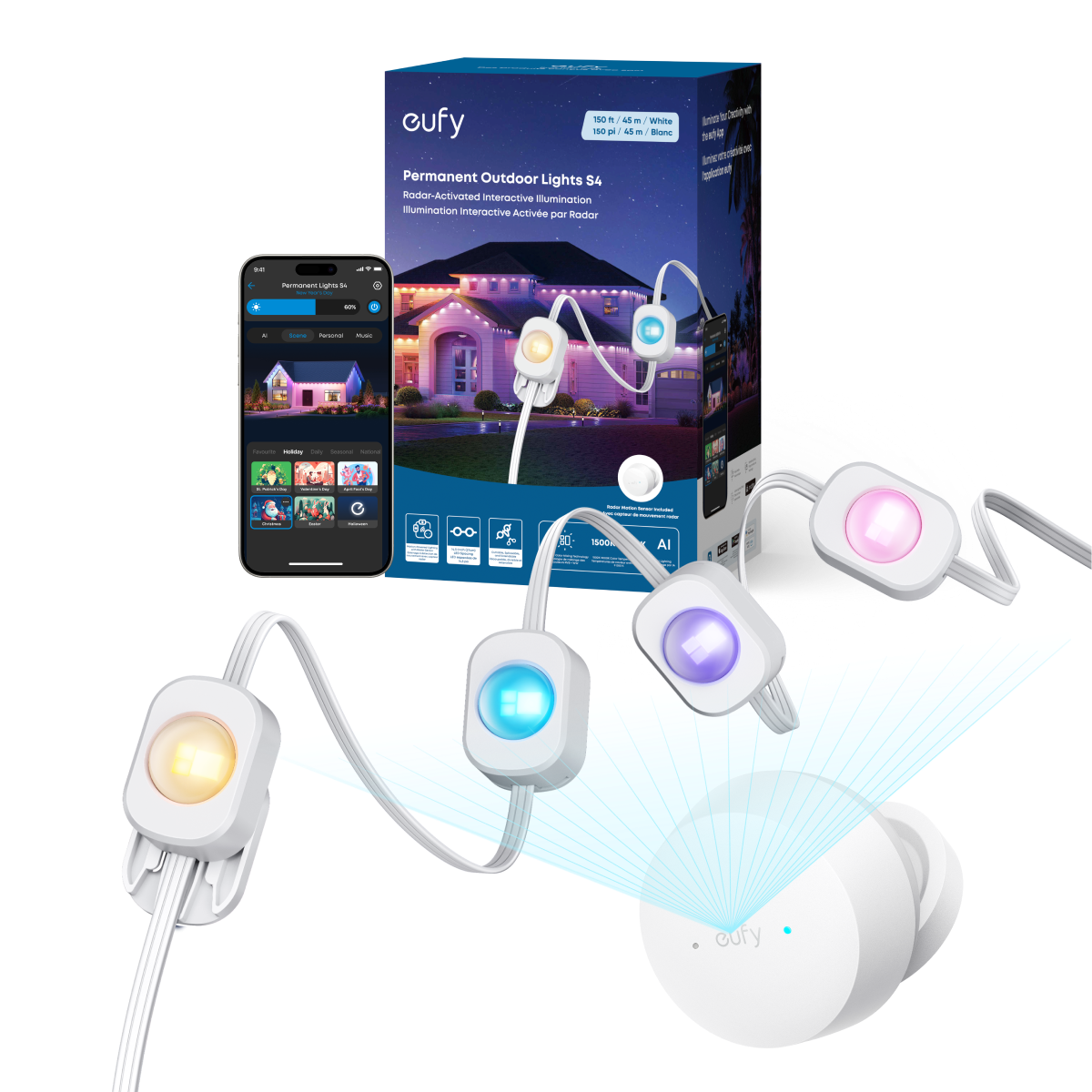 eufy Permanent Outdoor Lights S4 (150 ft with 108 LED Lights)