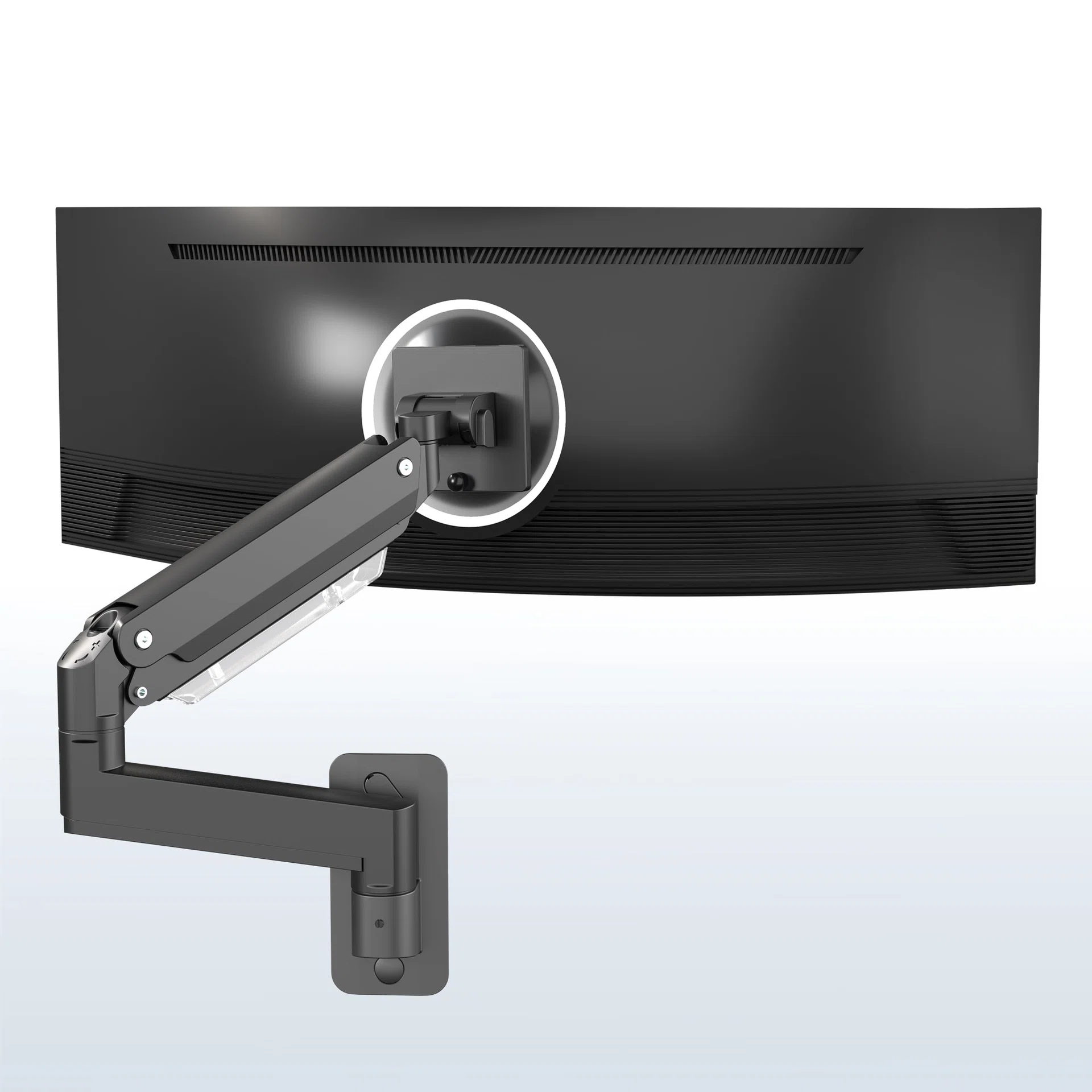 VIVO Pneumatic Arm Single Ultrawide Monitor Wall Mount - Up to 49" Screens — Black — Product view