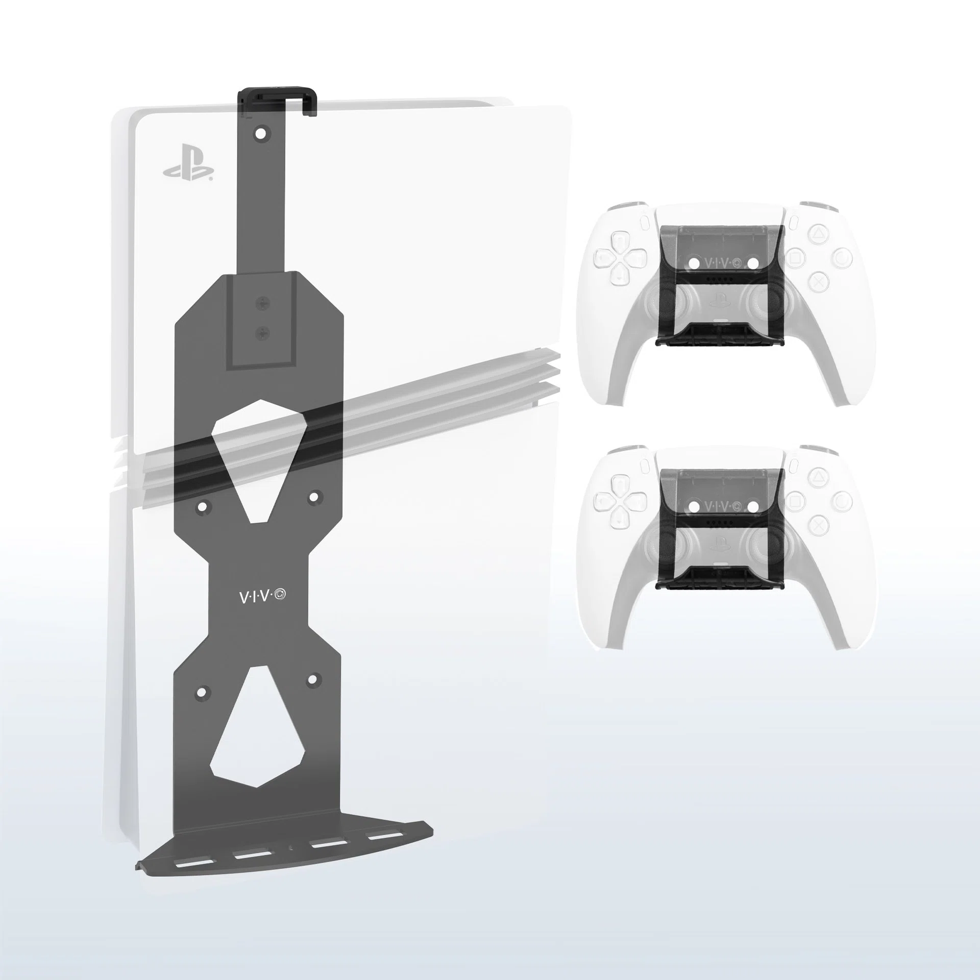 PS5 Wall Mount Bracket + 2 Controller Mounts