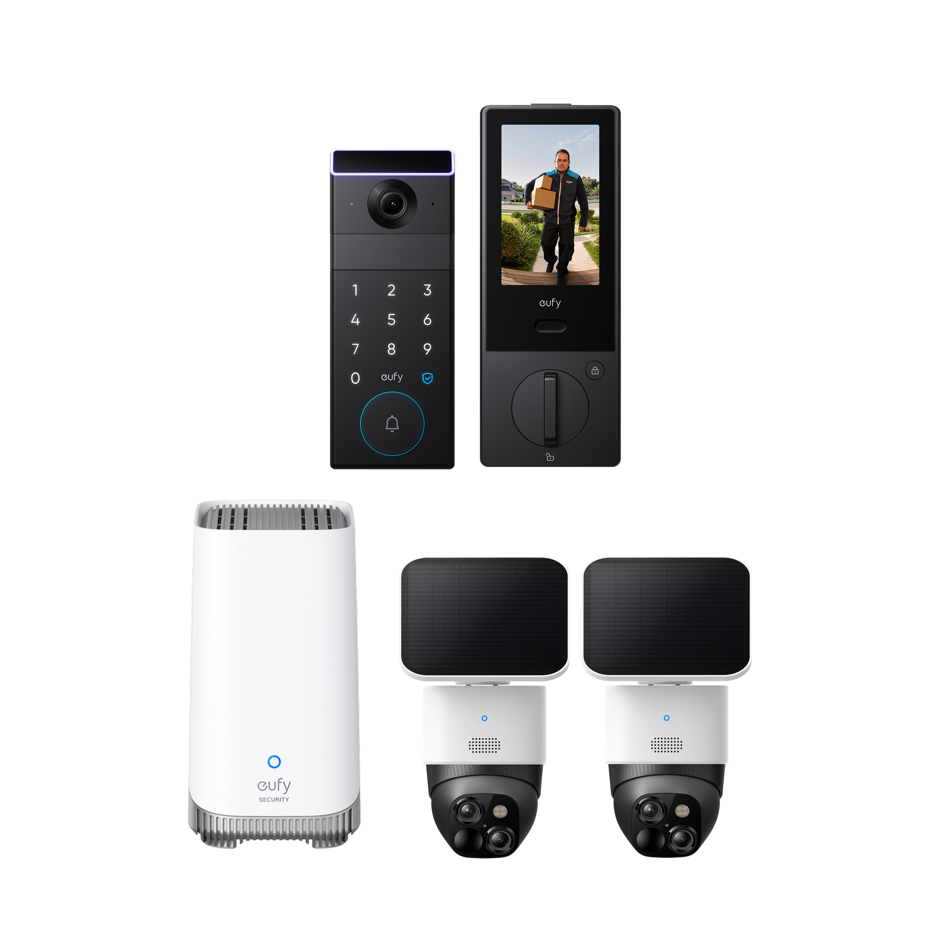 eufy SoloCam S340 (2-Cam Pack) + FamiLock S3 Max + HomeBase™ S380
