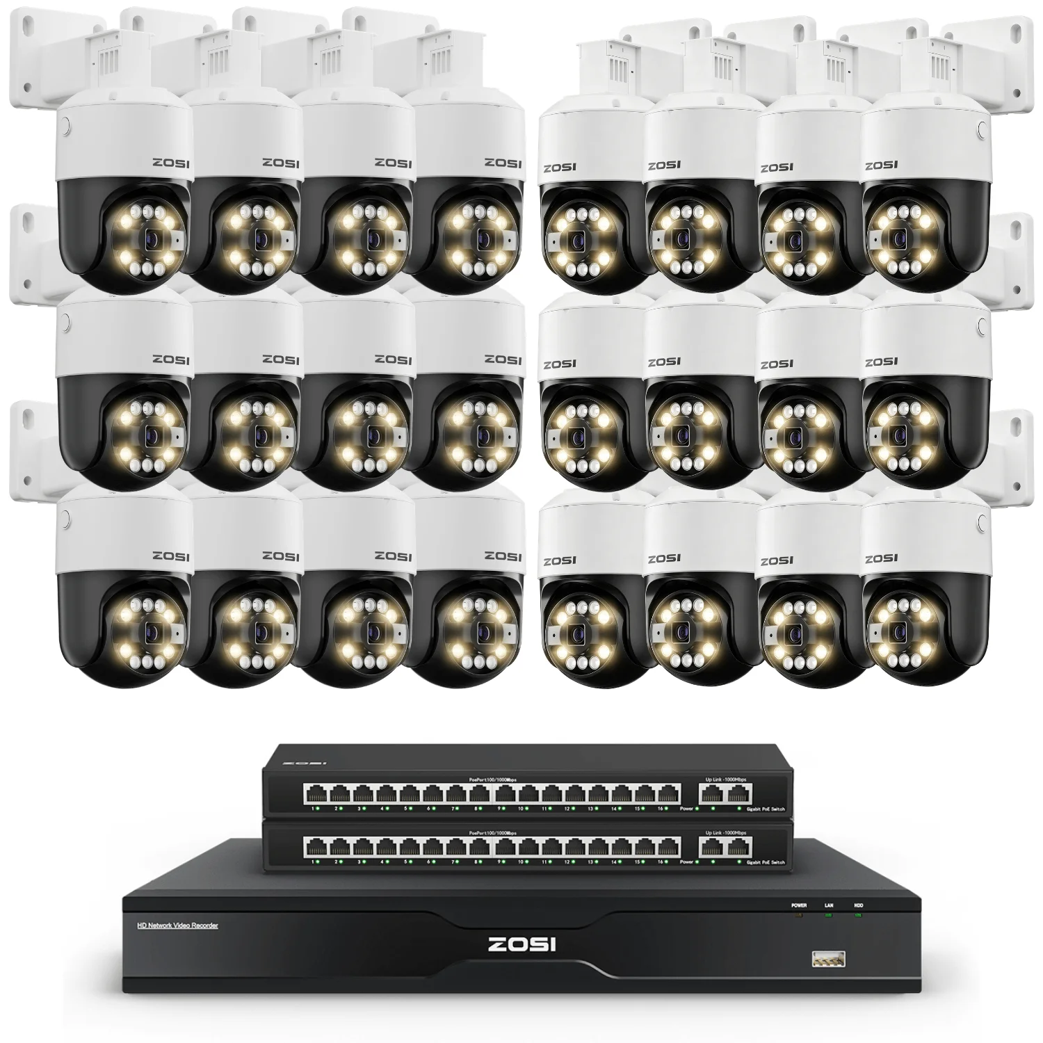 Security systems product — 1NR-328D44-US+1PC-2968HW-US*24+1PS-24G2-US*2