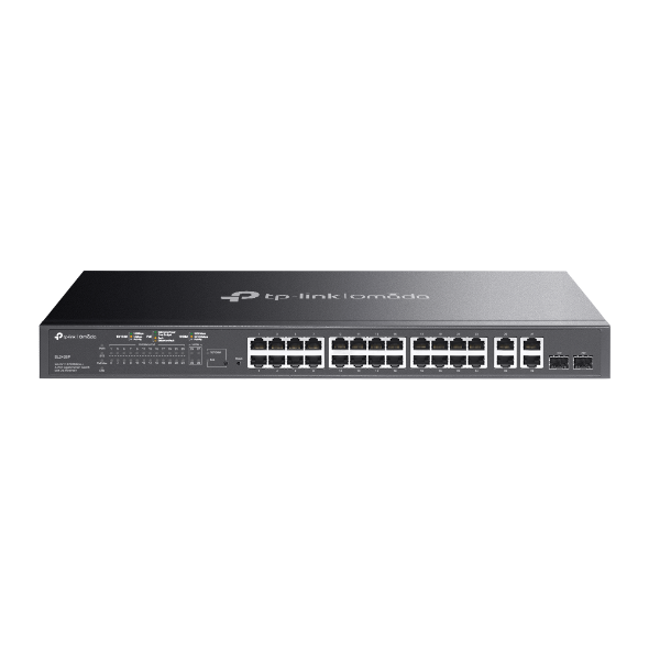 Omada 24-Port 10/100 Mbps + 4-Port Gigabit Smart PoE Switch with 24x PoE+, SL2428P