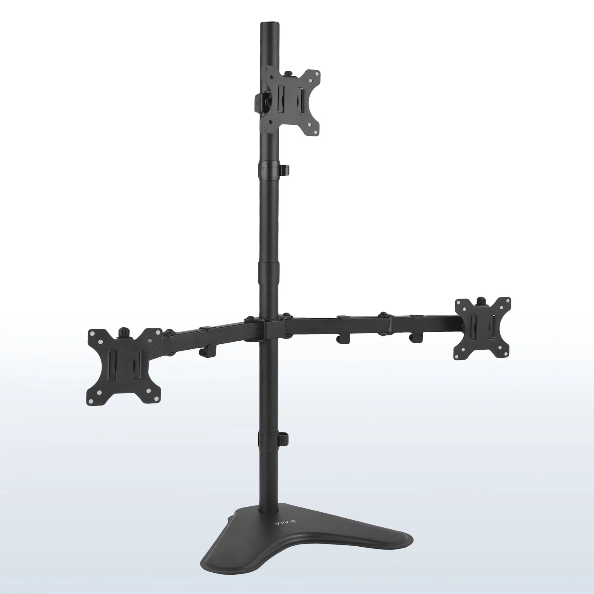 VIVO Triple Monitor Desk Stand - 13” to 30” Screens — Black — Product view