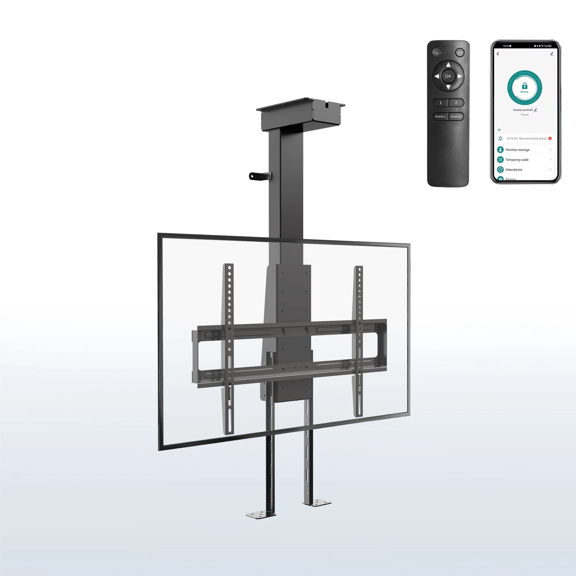 Motorized Drop Down TV Mount with Remote Control -  37” to 65” Screens