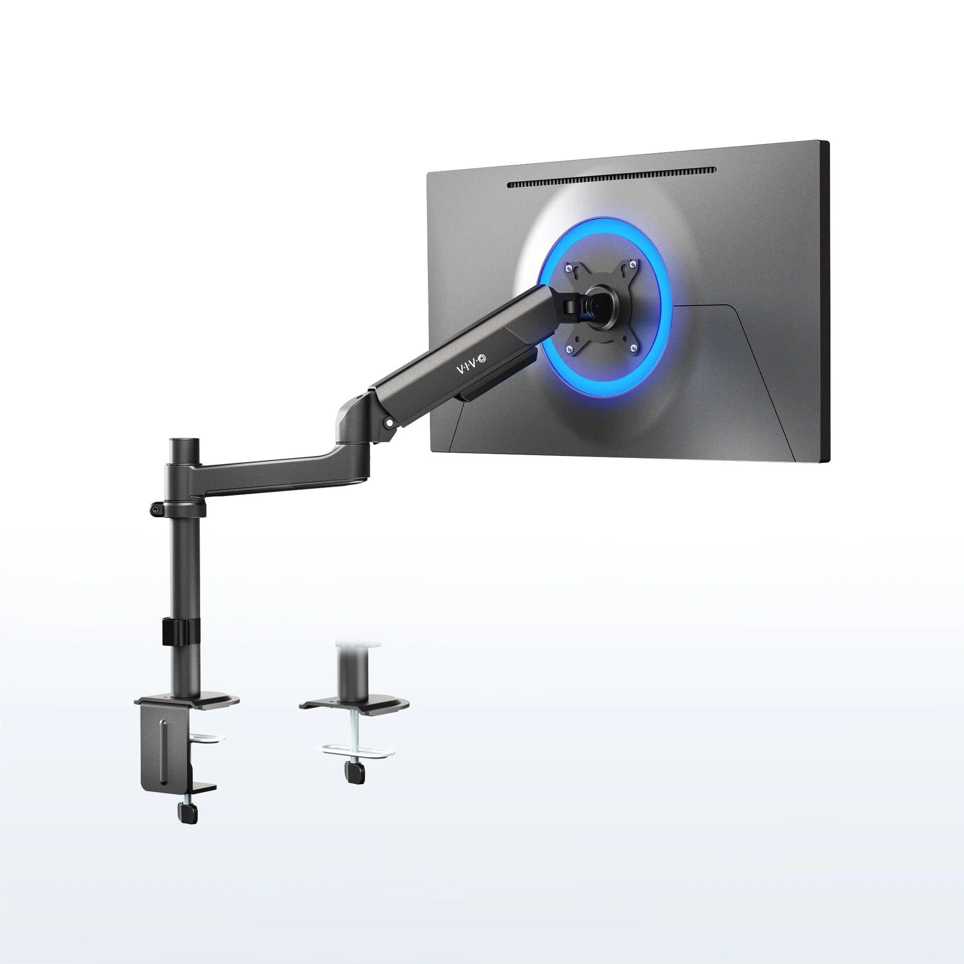 VIVO Pneumatic Arm Single Monitor Desk Mount - Up to 40" Screens — Pneumatic Arm Single Monitor Desk Mount - Up to 40" Screens — Product view