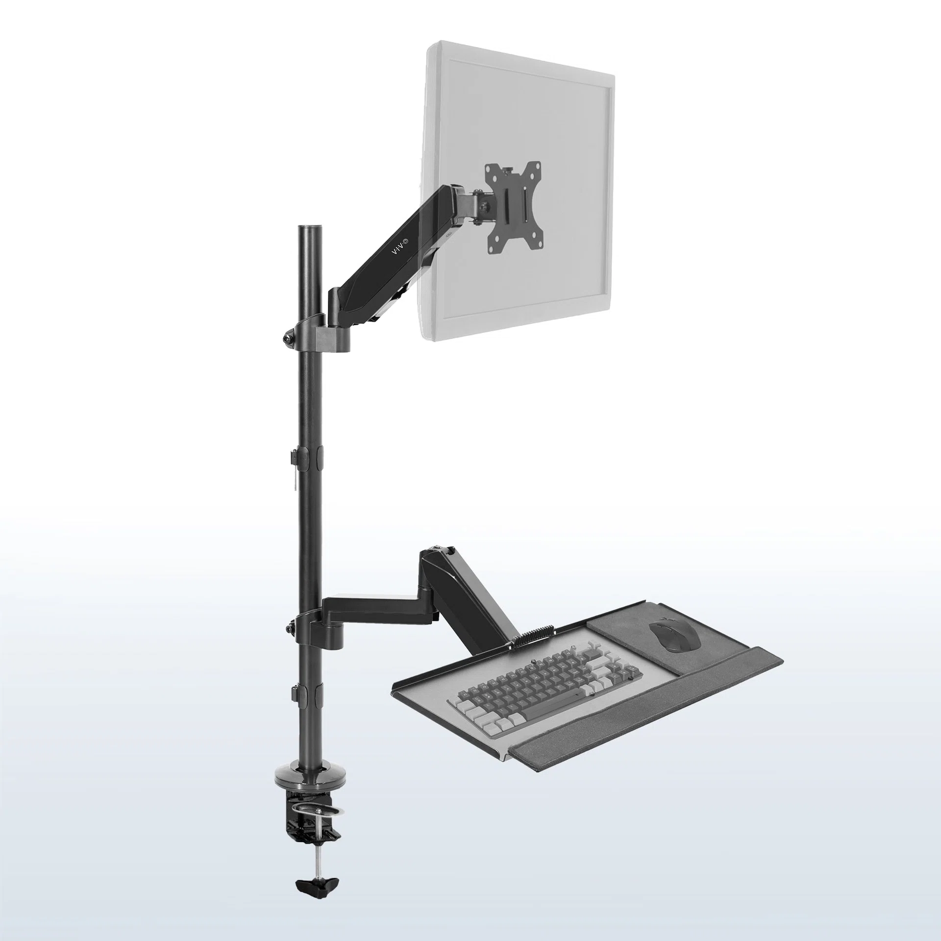 VIVO Single Monitor Sit to Stand Desk Mount Workstation - 17" to 32" Screens — Single Monitor Sit to Stand Desk Mount Workstation - 17" to 32" Screens — Product view