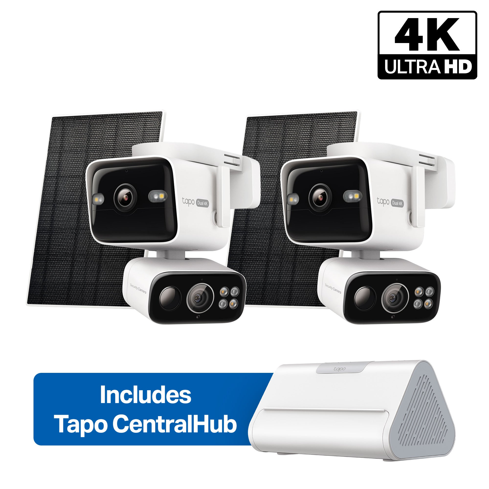 TP-Link 4K Dual-Lens Solar Pan/Tilt Security Camera Smart CentralHub Bundle, Tapo C675D Kit 2-Pack + H500 — Product view
