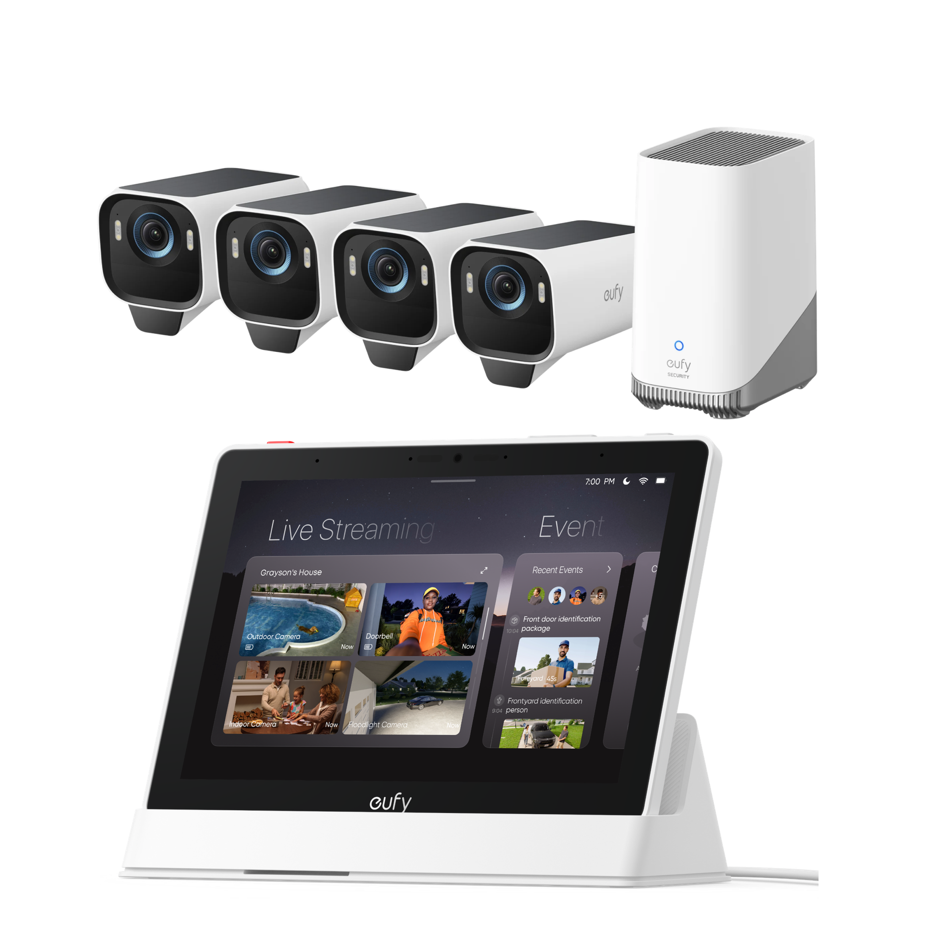 eufy Smart Display E10 + eufyCam S3 Pro 4-Cam Kit: product detail 1