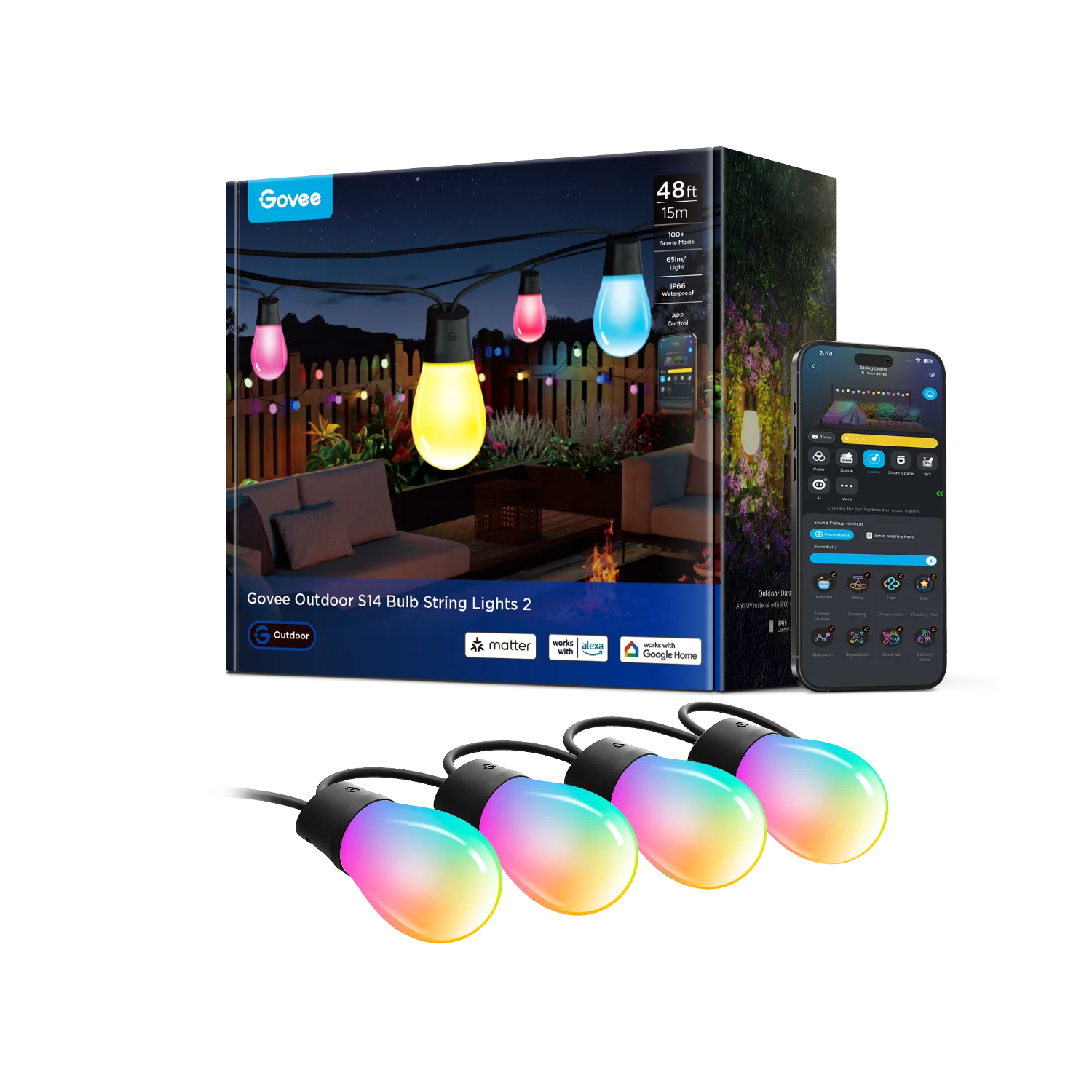 Govee Smart Outdoor S14 Bulb String Lights 2: image 13