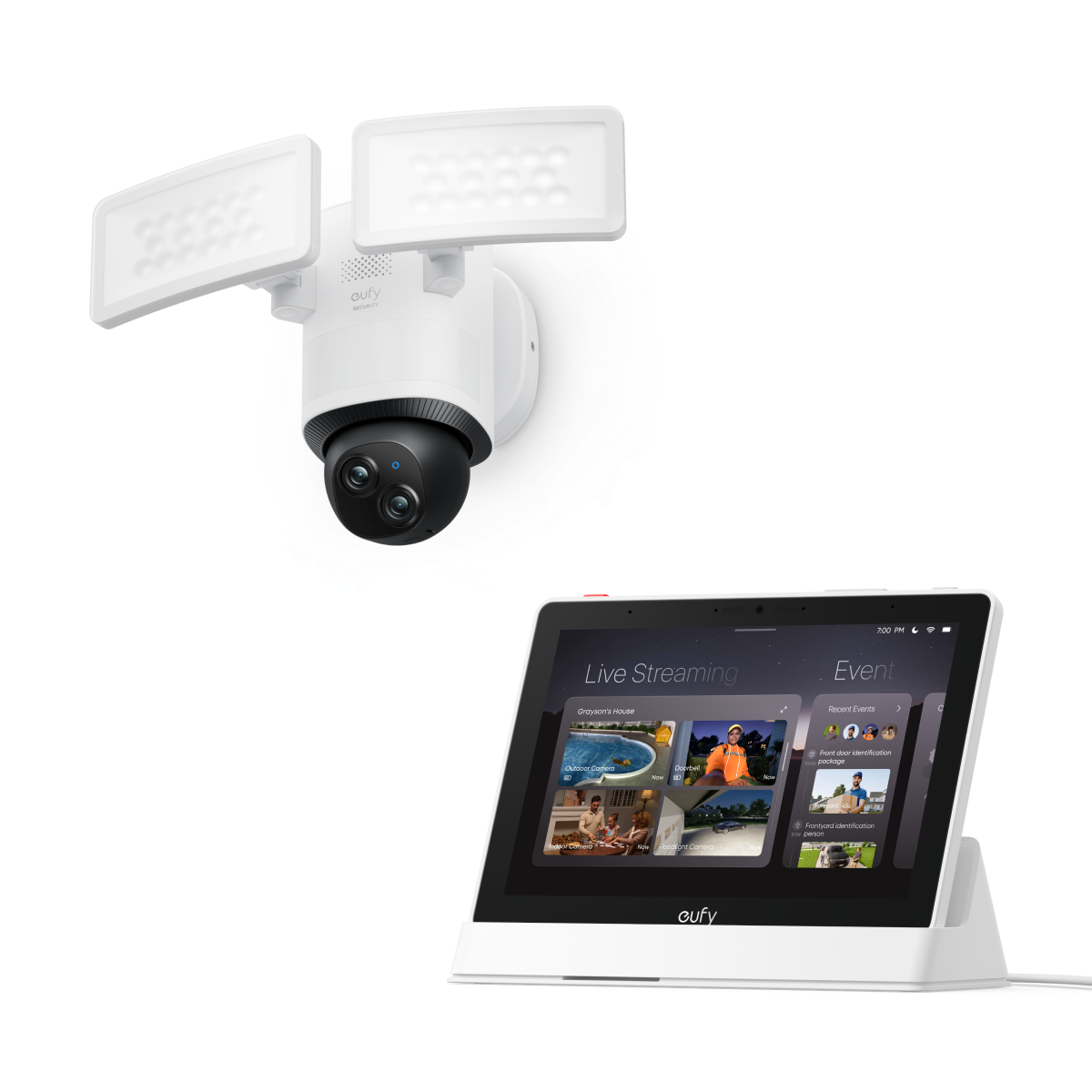 eufy Floodlight Camera E340 + eufy Smart Display E10