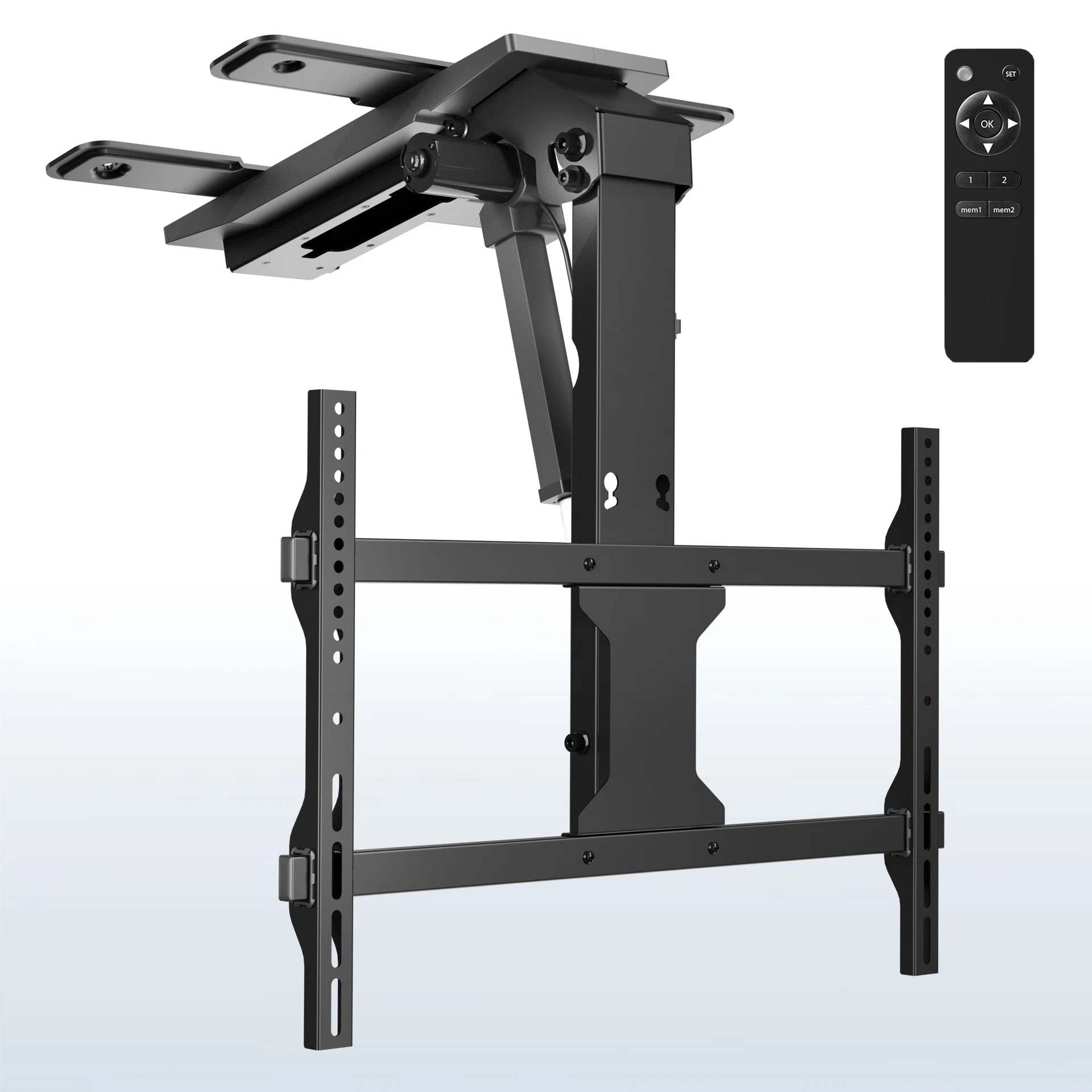 VIVO Electric Flip Down Ceiling TV Mount - 37" to 70" Screens — Black — Product view