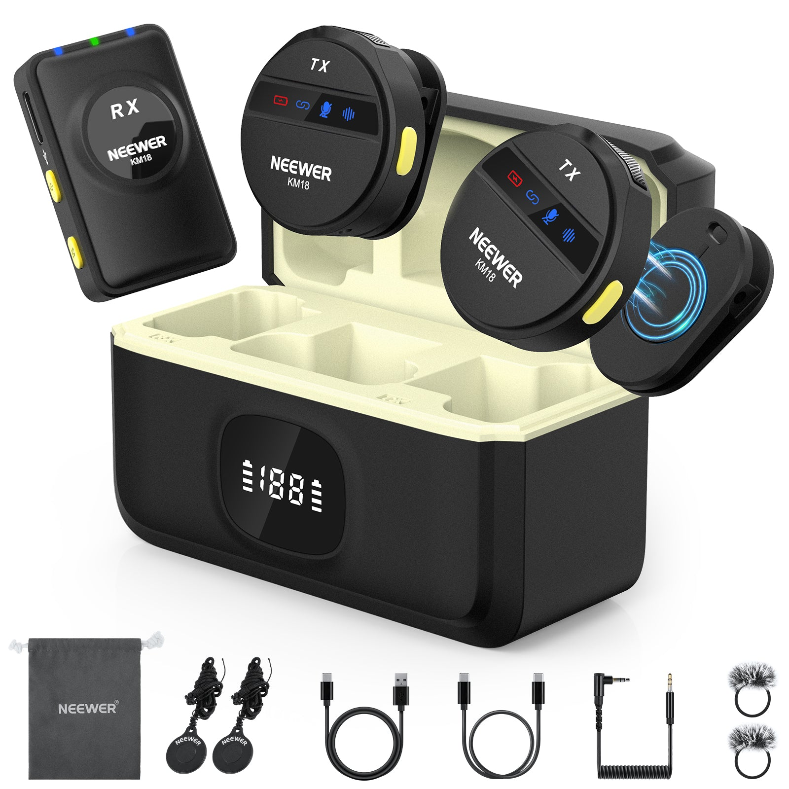 KM18 Wireless Microphone System for Camera/Smartphone/PC