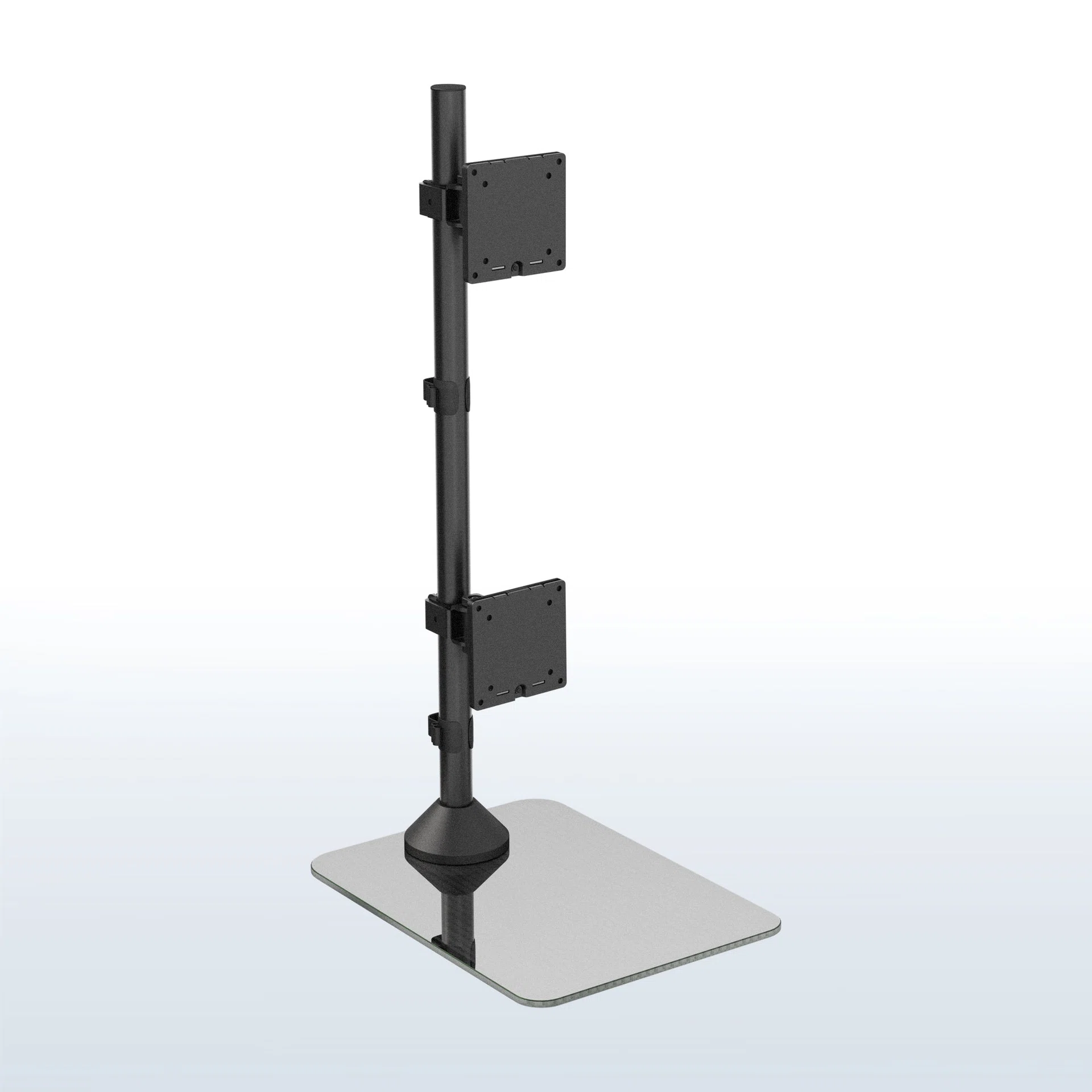 Dual Ultrawide Vertical Monitor Desk Stand with Glass Base - Up to 49" Screens