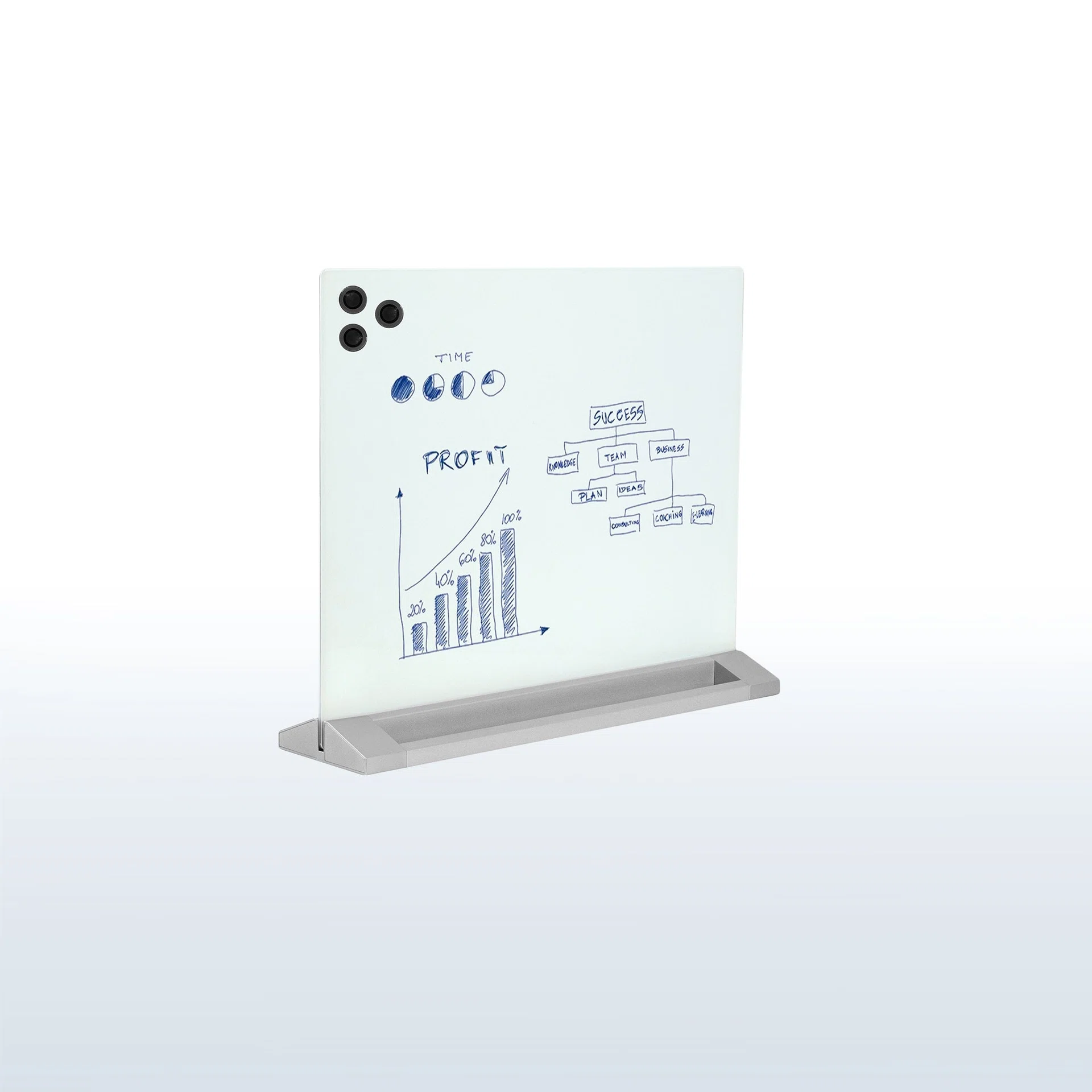 Glass 23" x 19" Desktop Whiteboard