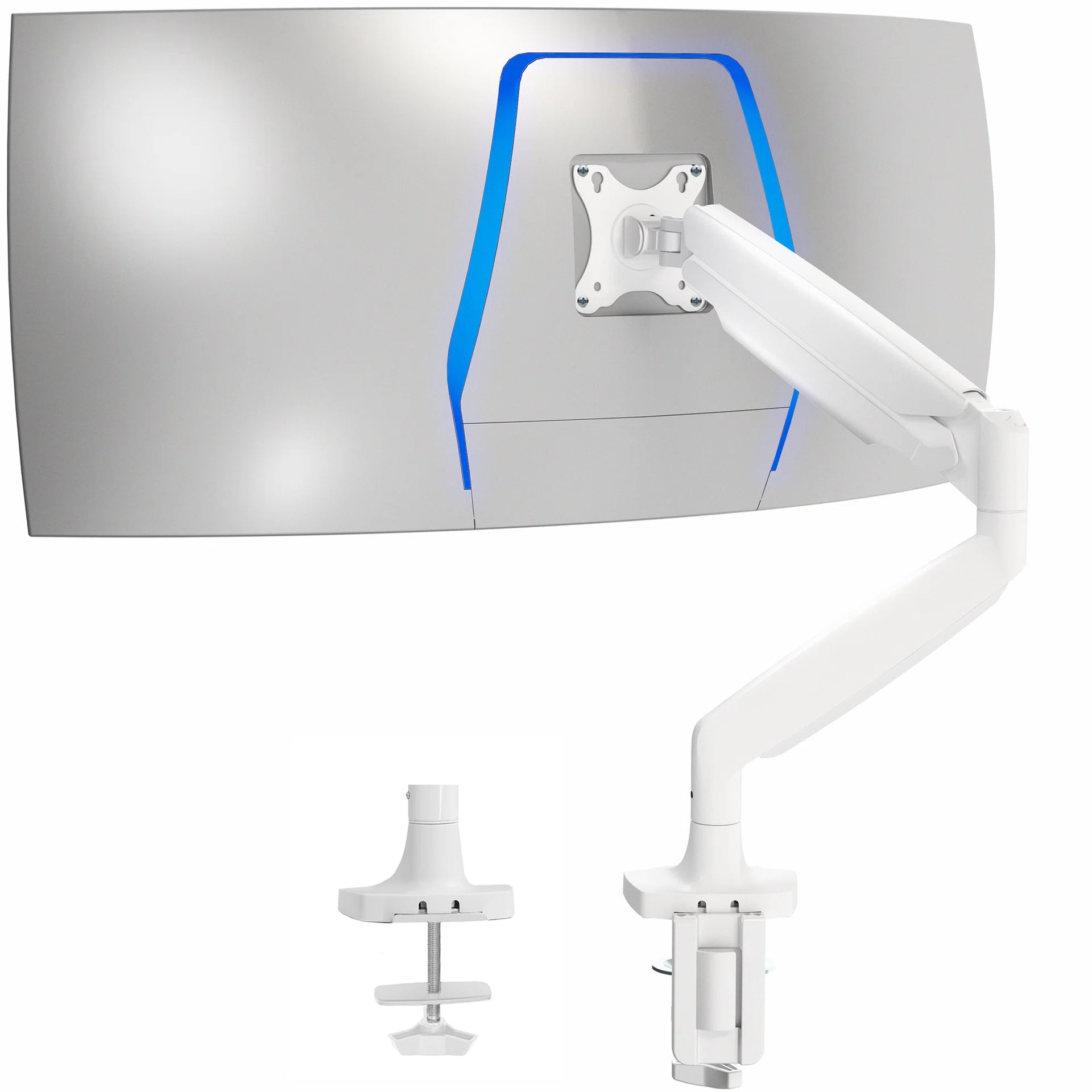 Pneumatic Arm Single Ultrawide Monitor Desk Mount - Up to 40" Screens
