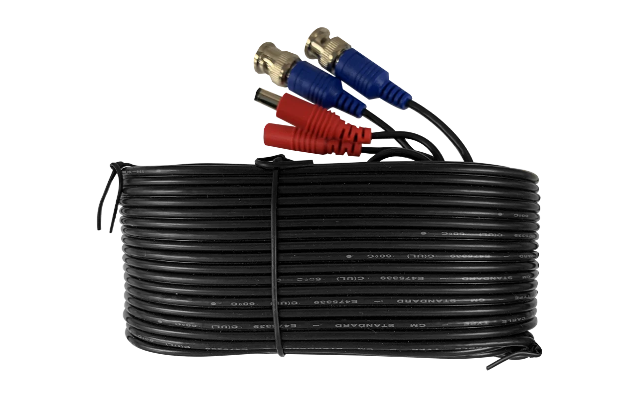 60ft (18m) 4K RG59 Power Cable for Analog Cameras