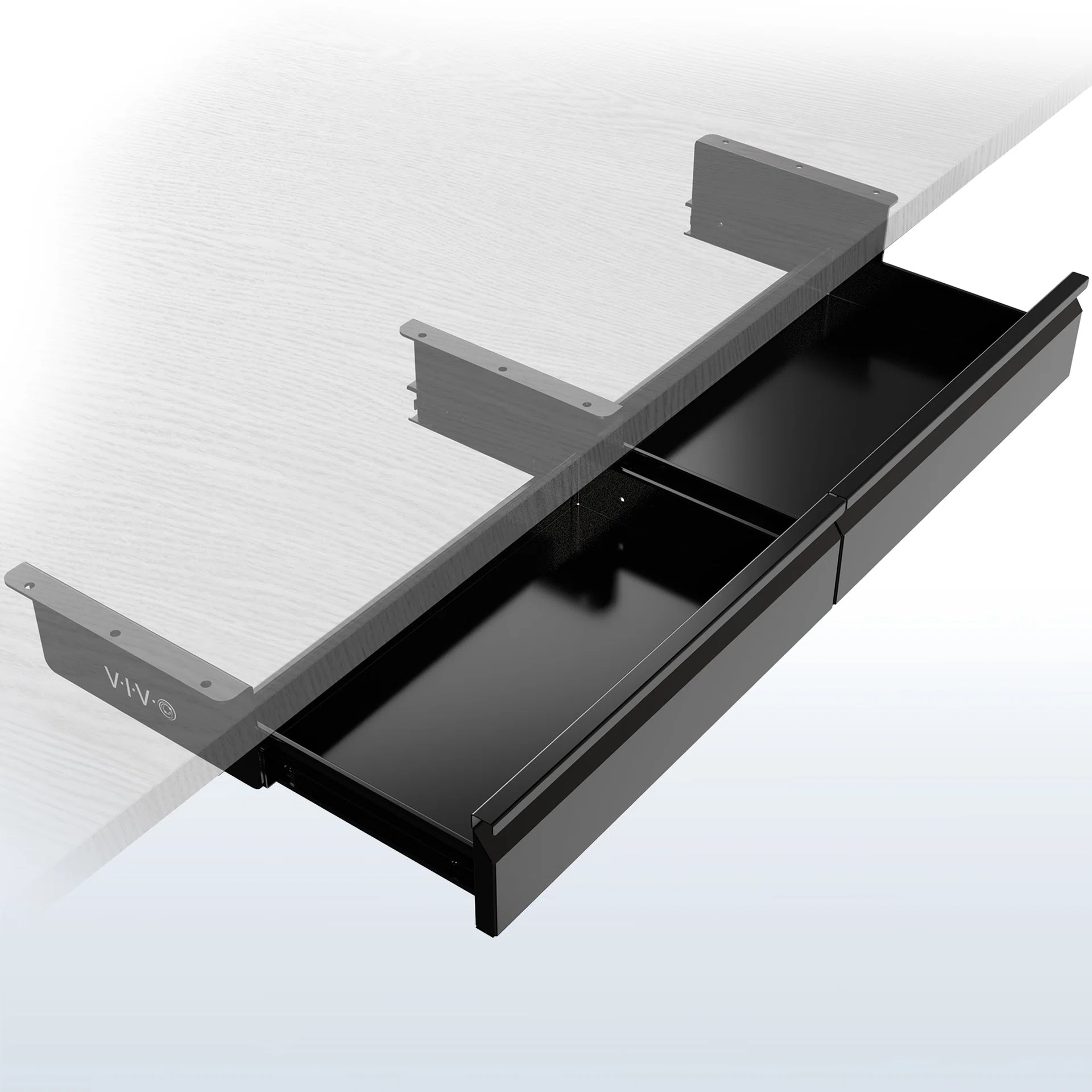 Pull Out Dual Under Desk Drawer
