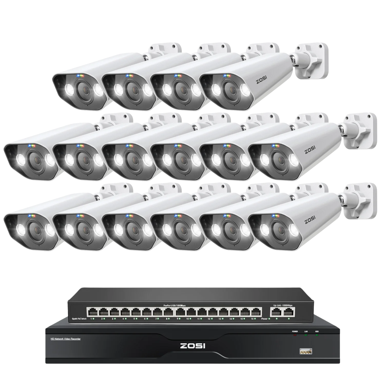 Security systems product — 1NR-328D44-US+1PC-1828HW-US*16+1PS-24G2-US