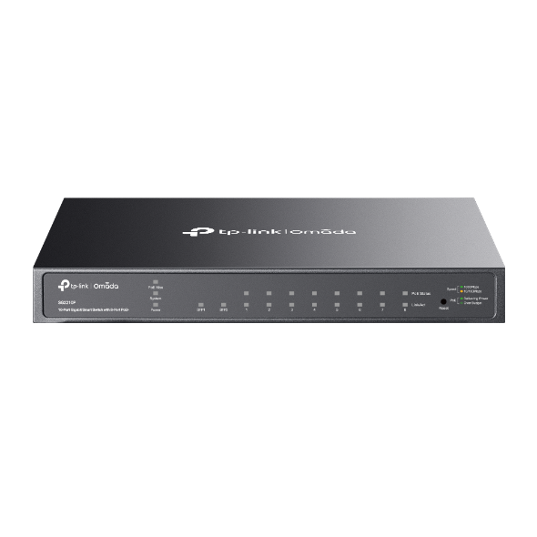 Omada 8-Port Gigabit Smart PoE Switch with 2 SFP Slots, SG2210P(Pre-Order)