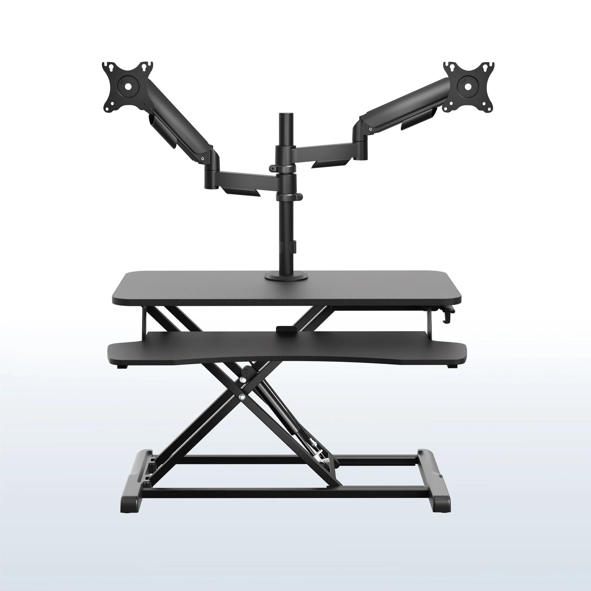 Desk Riser with Mechanical Dual Monitor Mount - 17" to 32" Screens