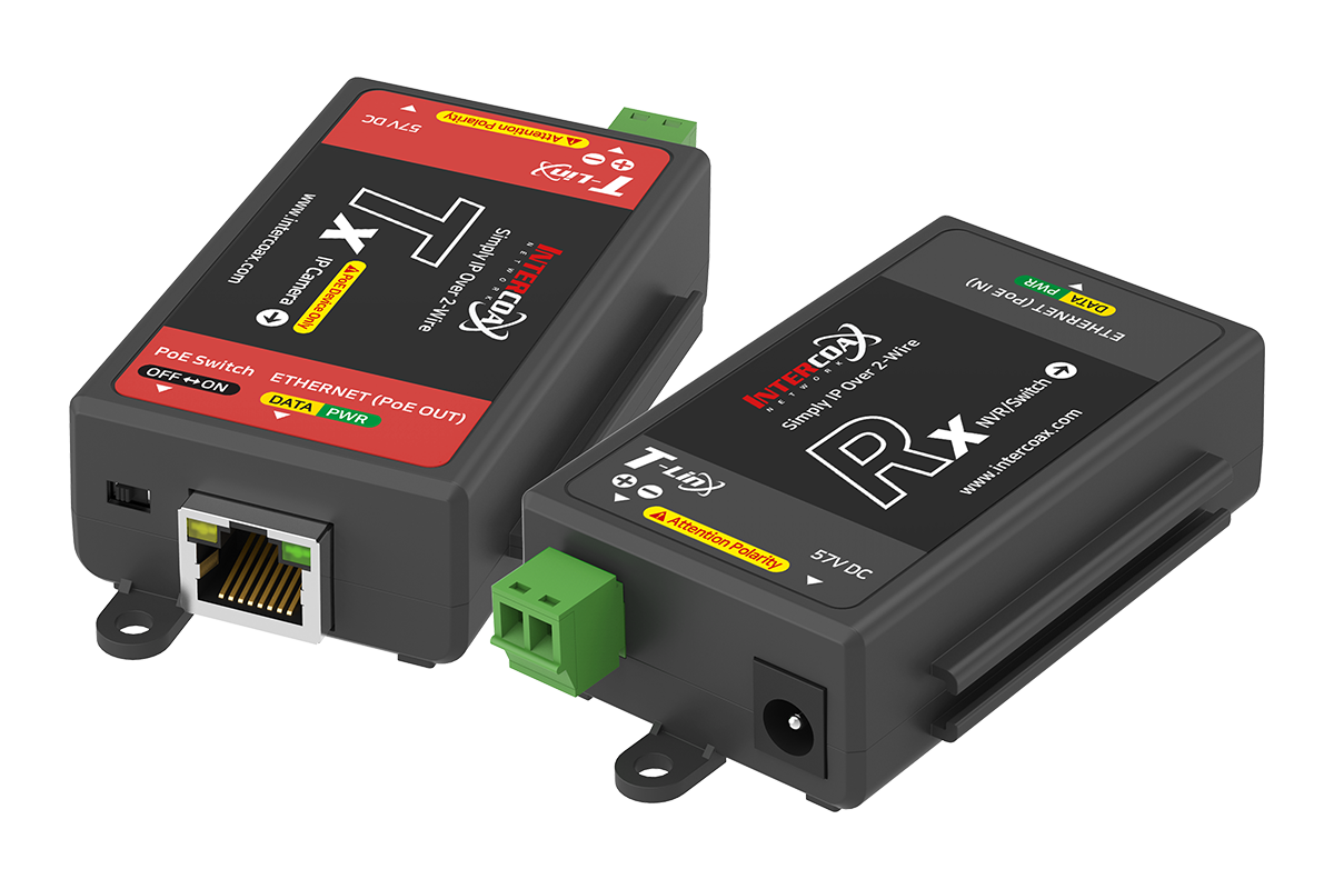 Lorex Single Port IP & PoE over 2-wire Set (300m/1000ft end-to-end converters) · Original hardware connector-side perspective