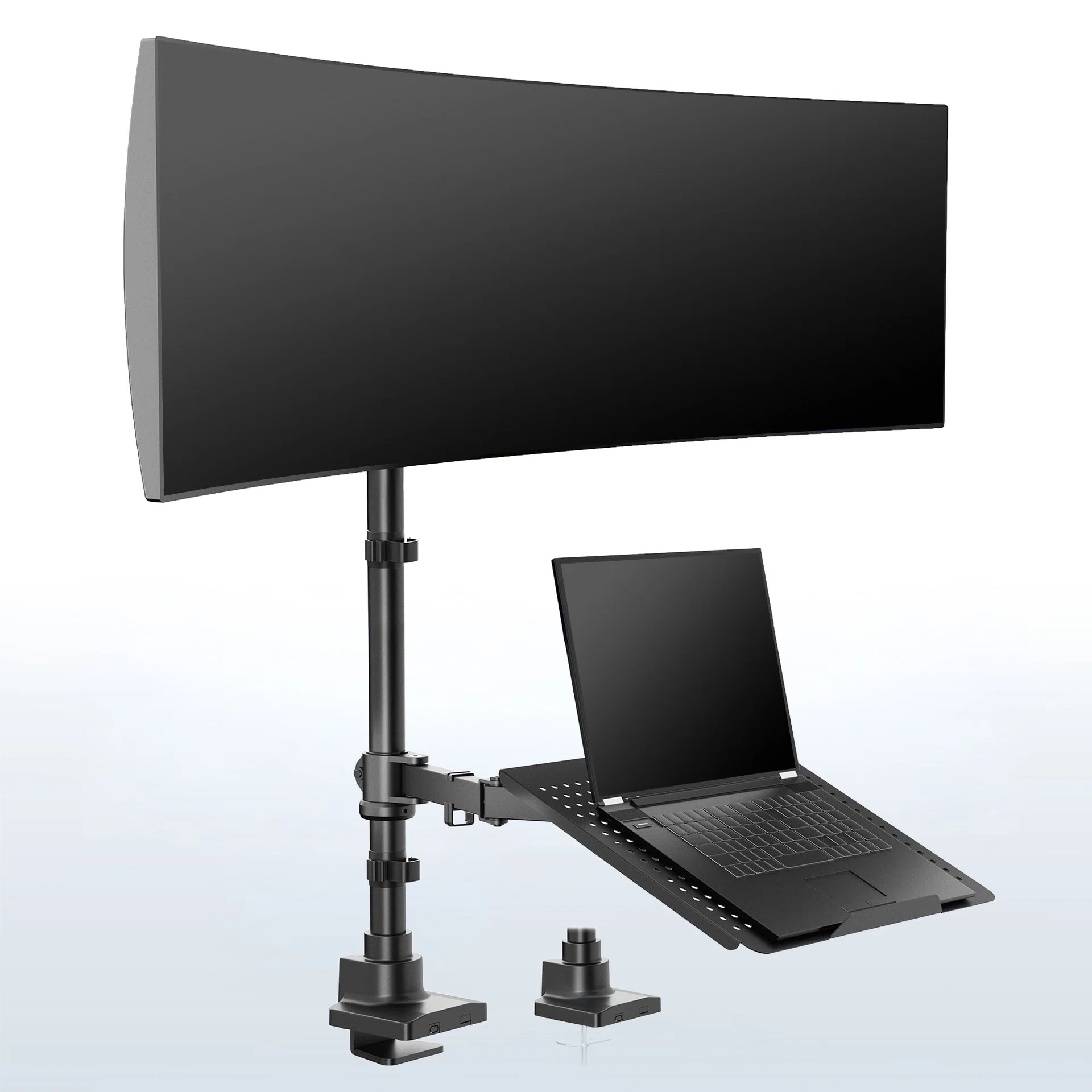 VIVO Ultrawide Monitor and Laptop Extra Tall Vertical Desk Mount - Up to 49" Screens, 17" Laptops — Ultrawide Monitor and Laptop Extra Tall Vertical Desk Mount - Up to 49" Screens, 17" Laptops — Product view