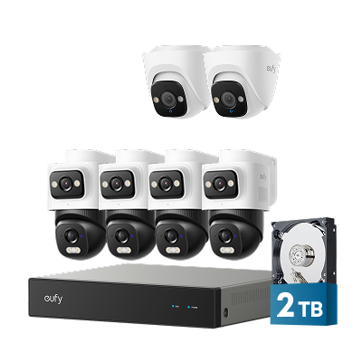 eufy Security NVR System E50-4-Cam Kit+2 Turret Cam · Complete bundle overview