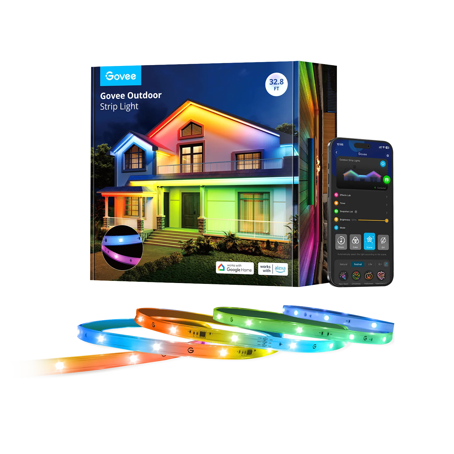 Govee Wi-Fi RGBIC Outdoor Strip Lights