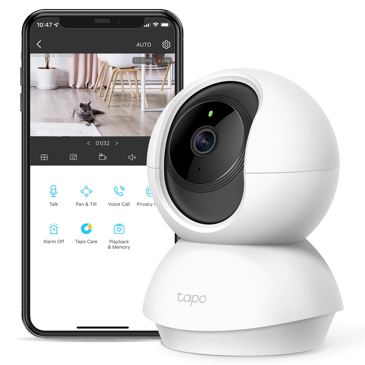 TP-Link Pan/Tilt 1080P Indoor Security Camera, Tapo C200 — Product view
